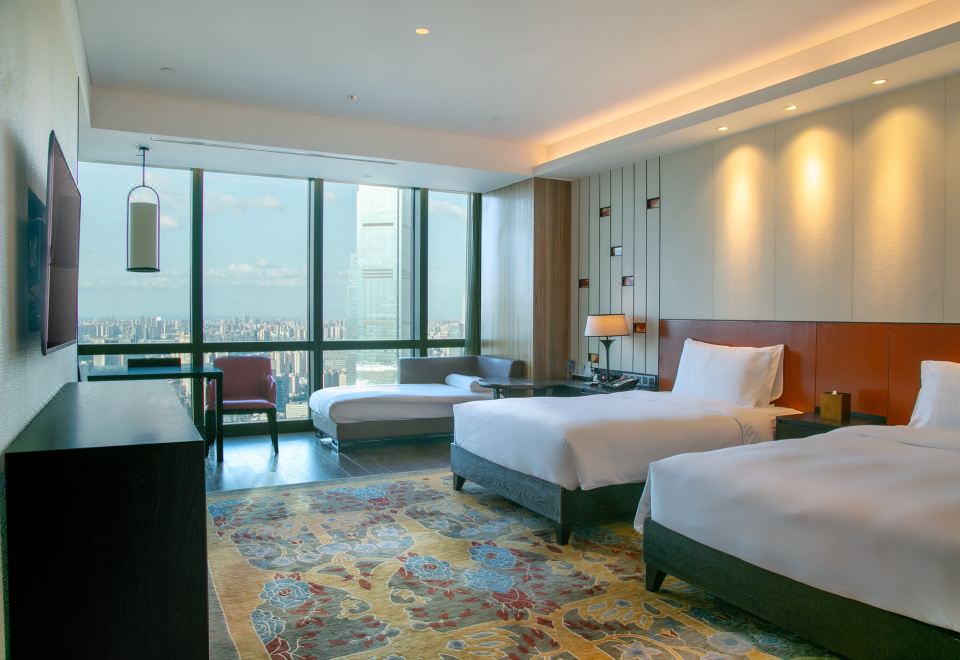 君悦豪华双床房（带单人梳化床）