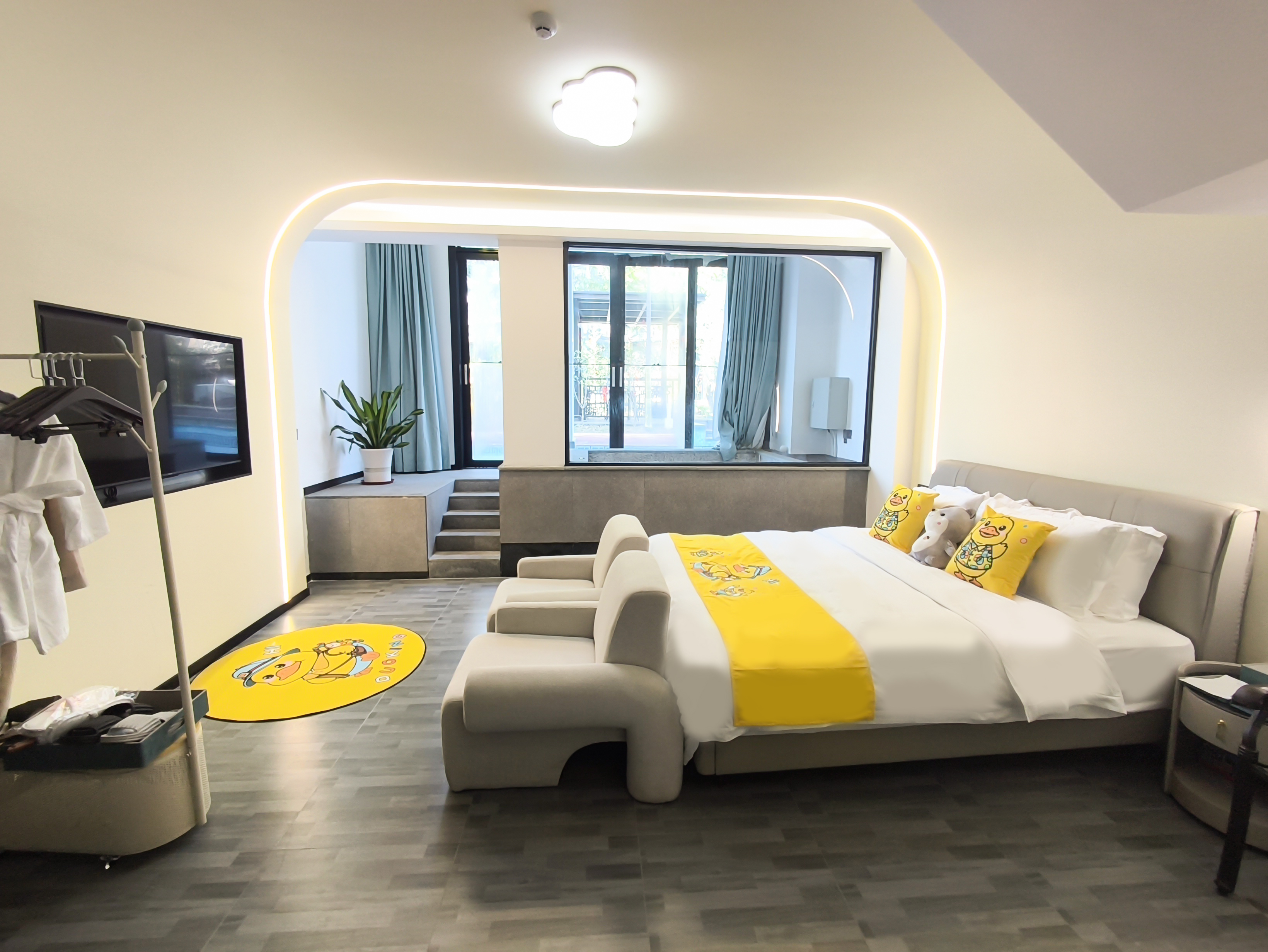 复式亲子直通漂流河房（独立泡池）