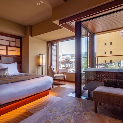 雅 ＜3-4階＞プレシャスダブル ベッド１台 四条河原町温泉 別邸鴨川 クーポン