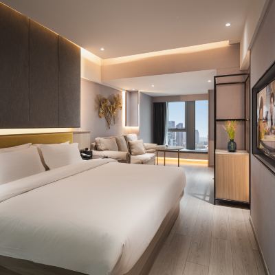 渝情湯池美浴浴缸套房【提供浴缸套+360度旋轉潔麵池】 V9智能藝術飯店（重慶北站店）優惠