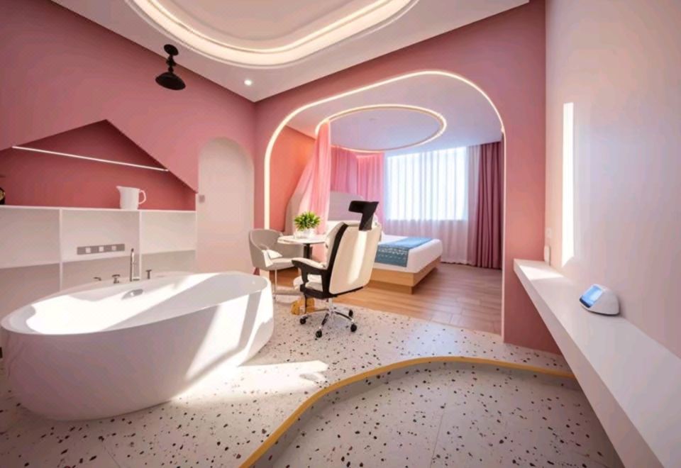 巨幕影音浴缸大床套房「高清投影+浴缸+蓝牙音响」