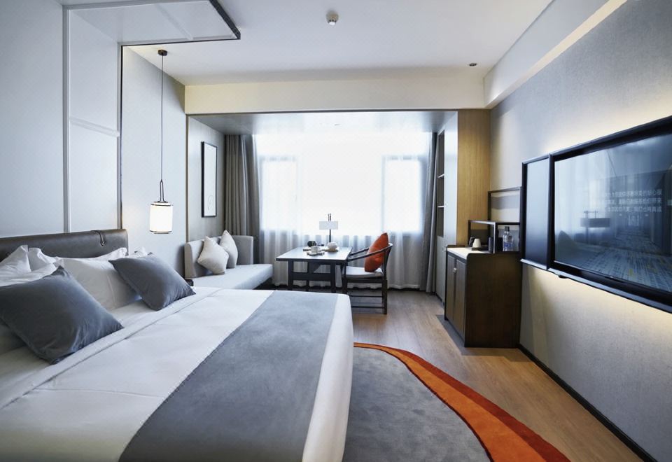 Baoshan Jiayue Lanting Hotel Delightful Light Luxury Double Bed Room Yue Xiang (Smart Control + Yongzi Chess)