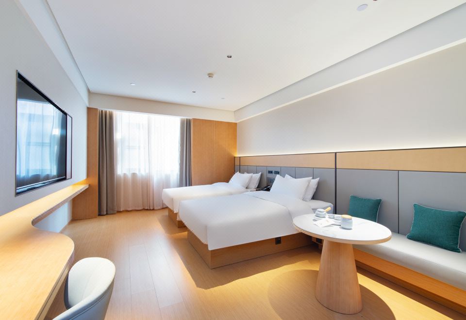 高級雙床房【木香茶韻 ·禪意空間 ·零壓好眠】