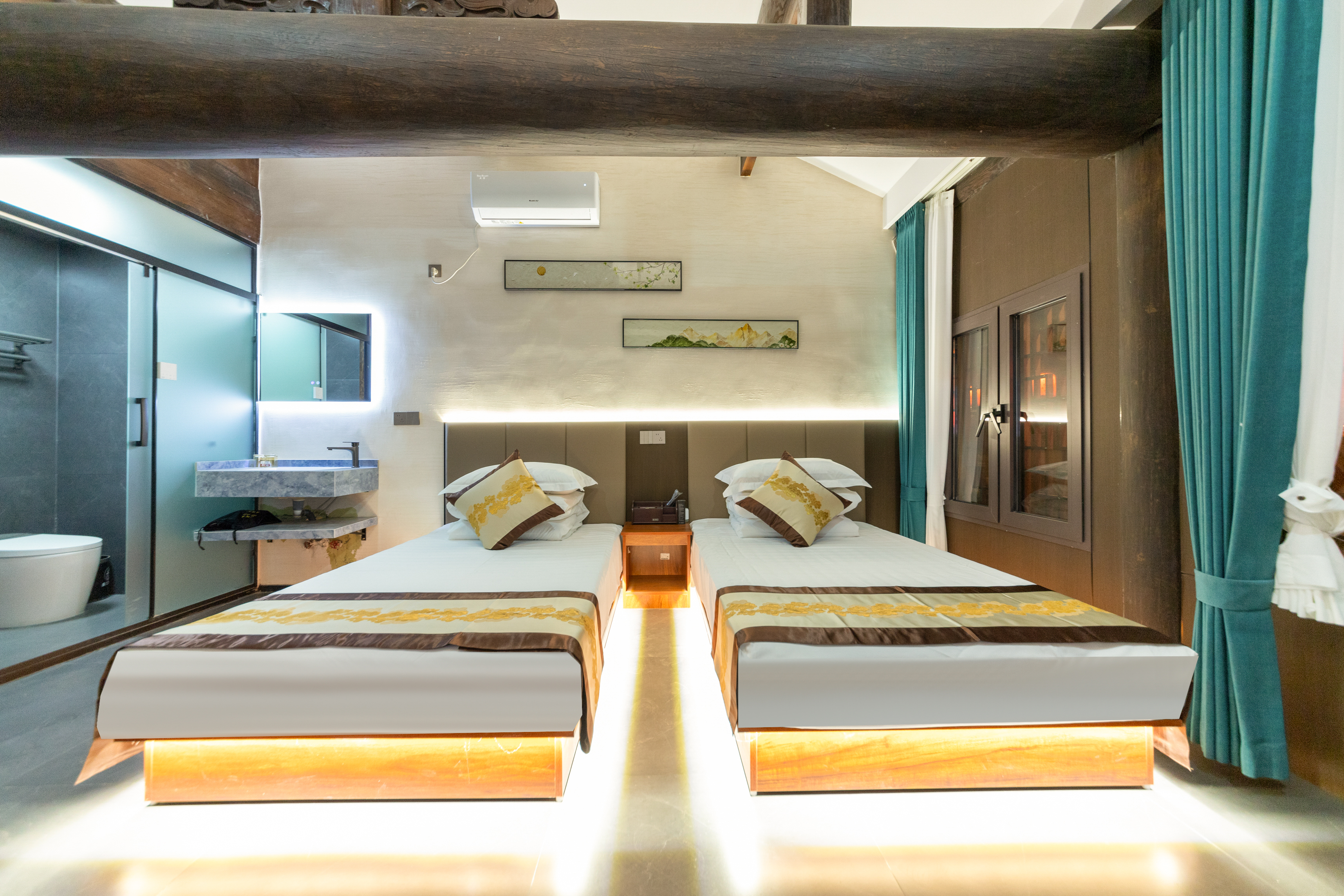 雅緻雙床房（席夢思床墊＋智能馬桶＋智能窗簾）