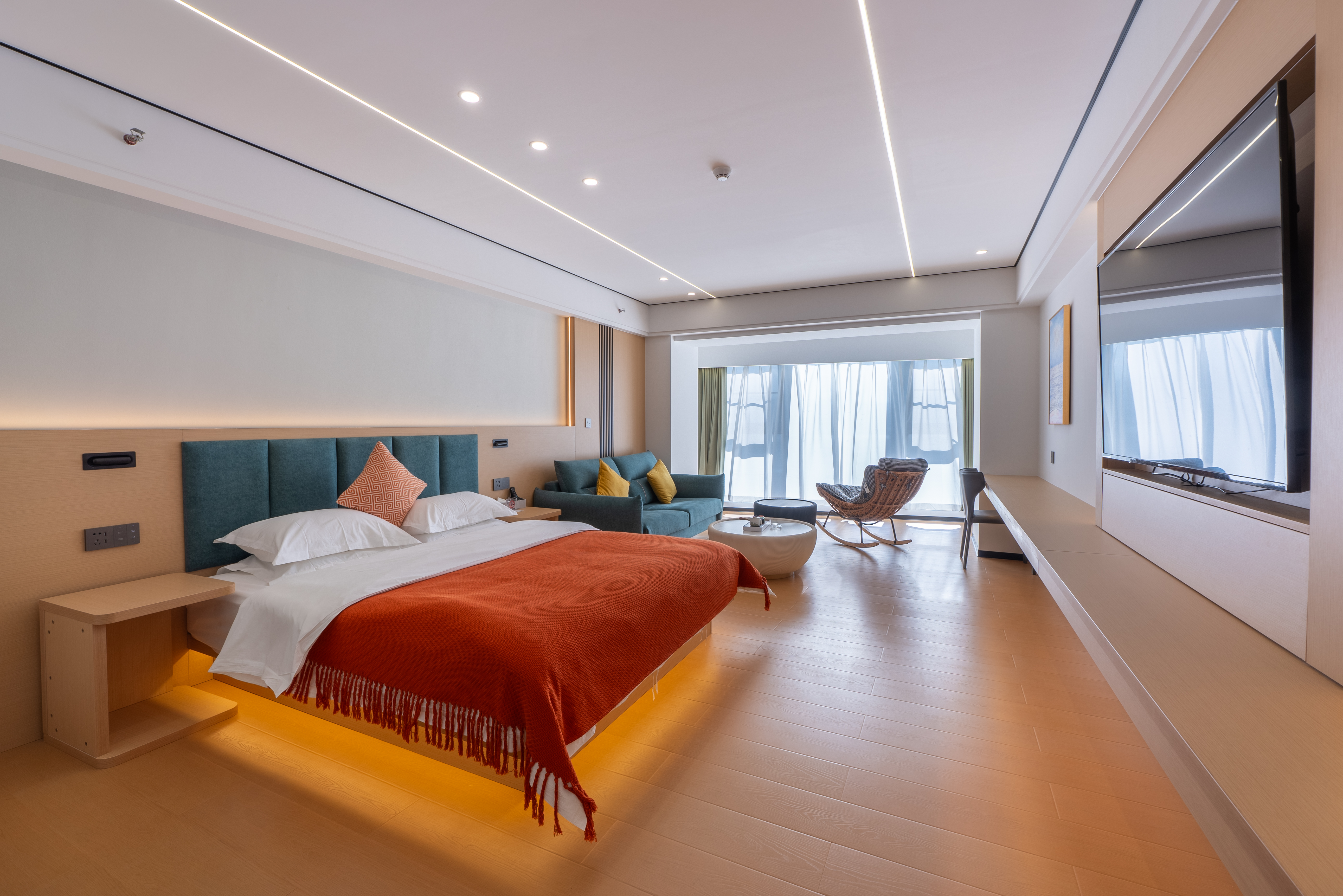 海景轻奢大床房（倚窗摇椅观海景落日+遥望非遗永子棋院+定制静眠床品+智能马桶）