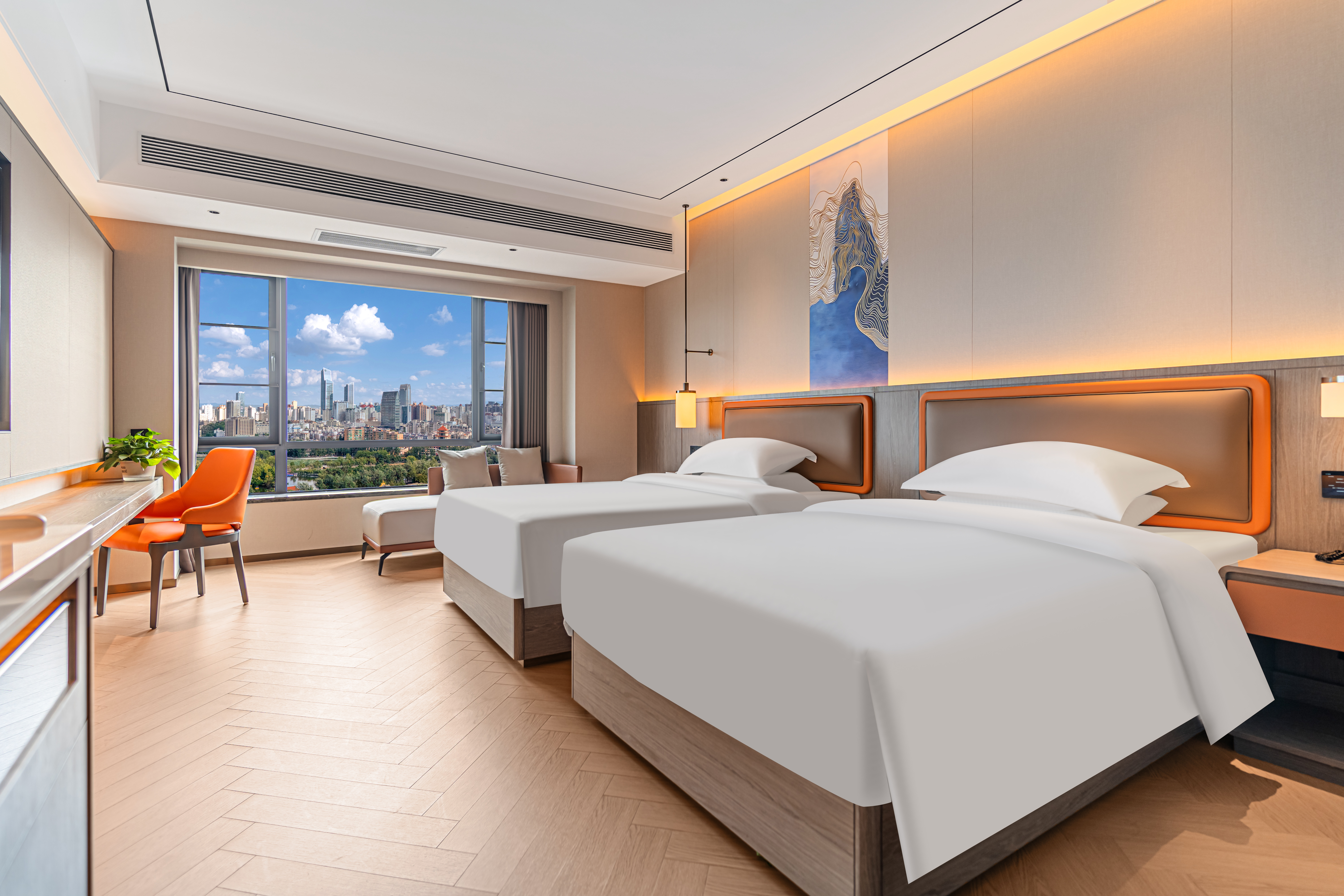 花畔園景雙床房（智能客控+高速吹風機+助眠床墊）