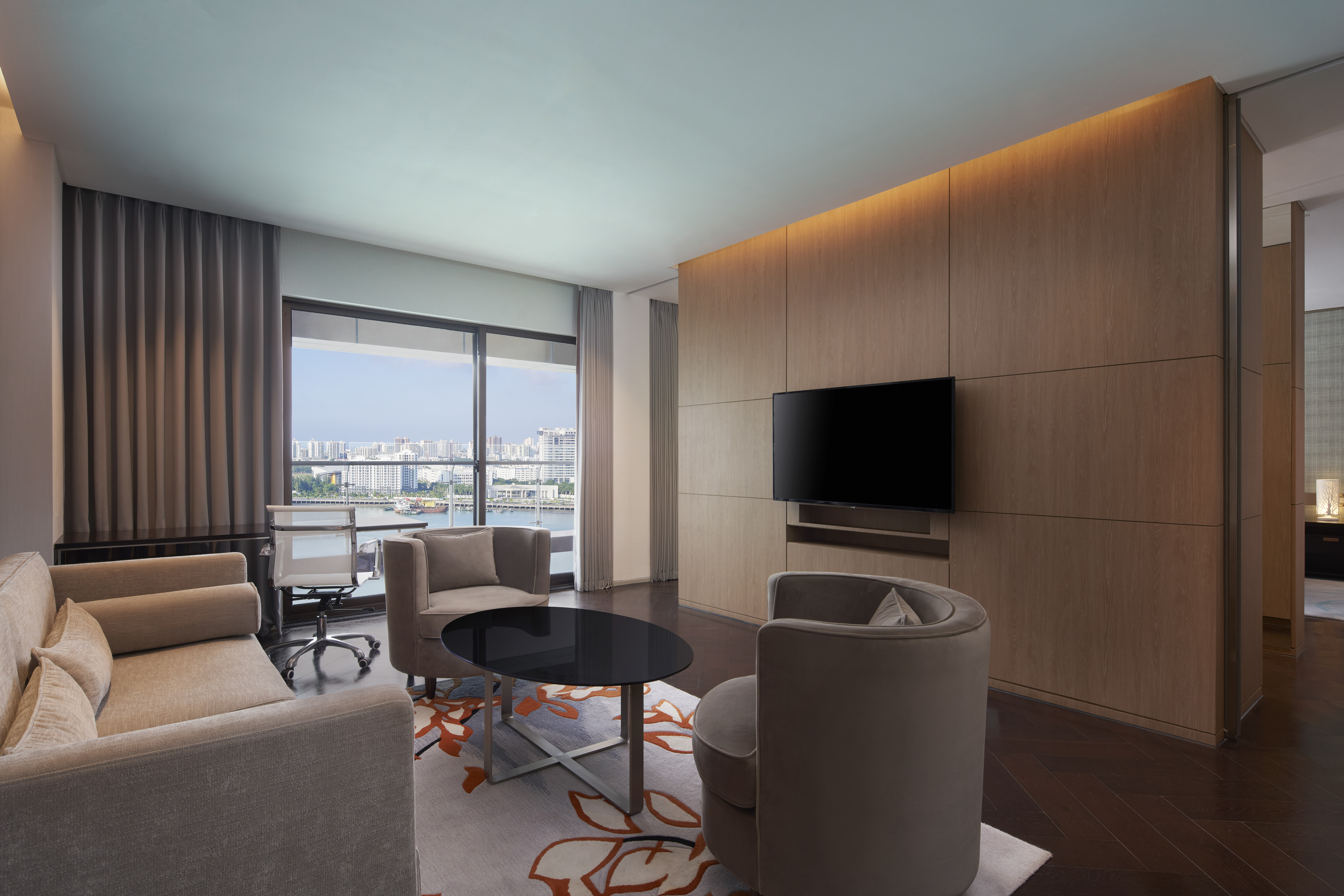 甄选江海胜景套房-户外阳台丨观世纪大桥海景