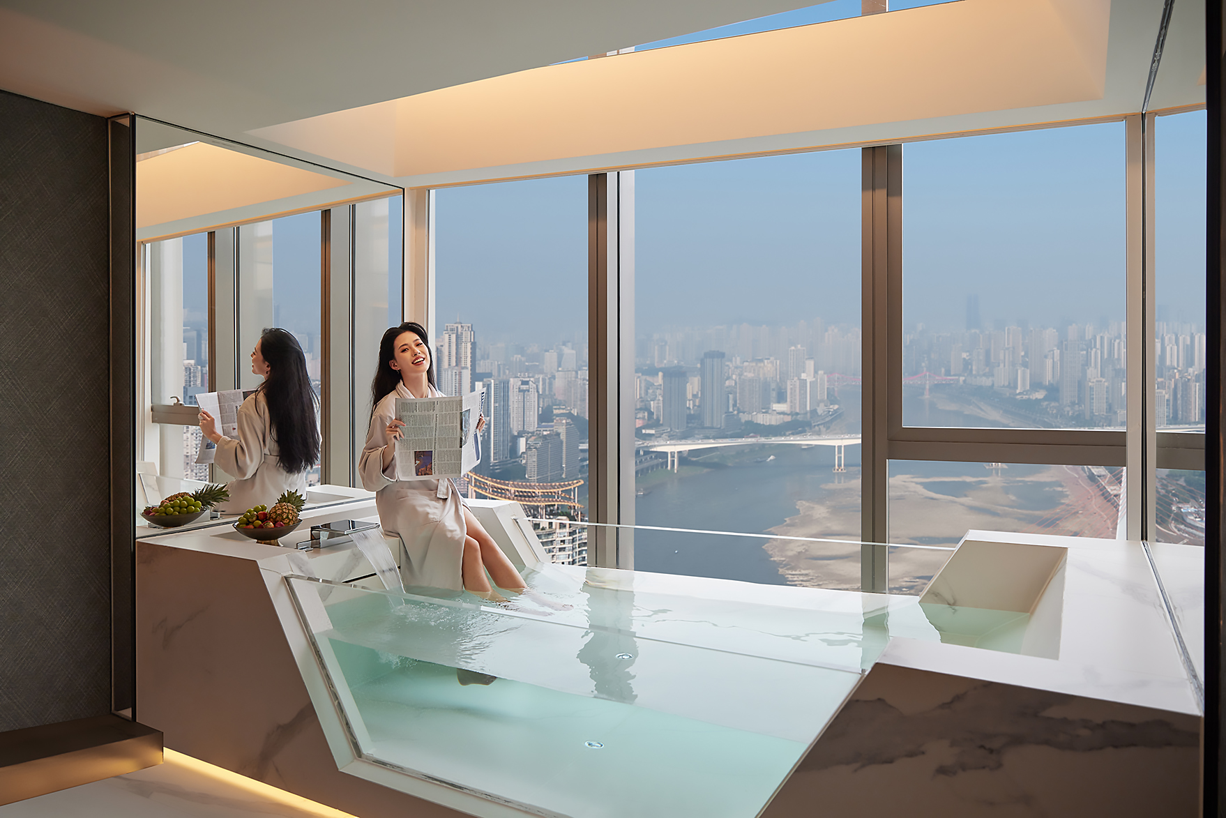 浮岛Loft·180°江景汤池套房B