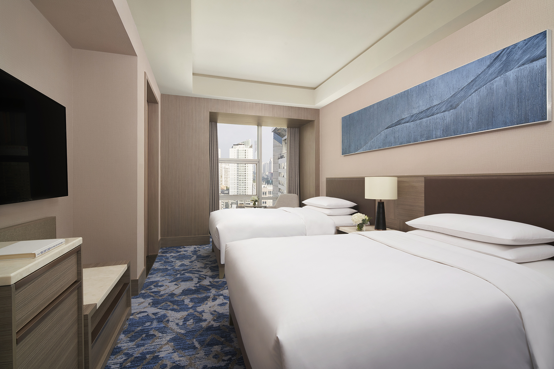 Nanning Marriott Hotel豪华城景双床房（CBD城市地标景观）