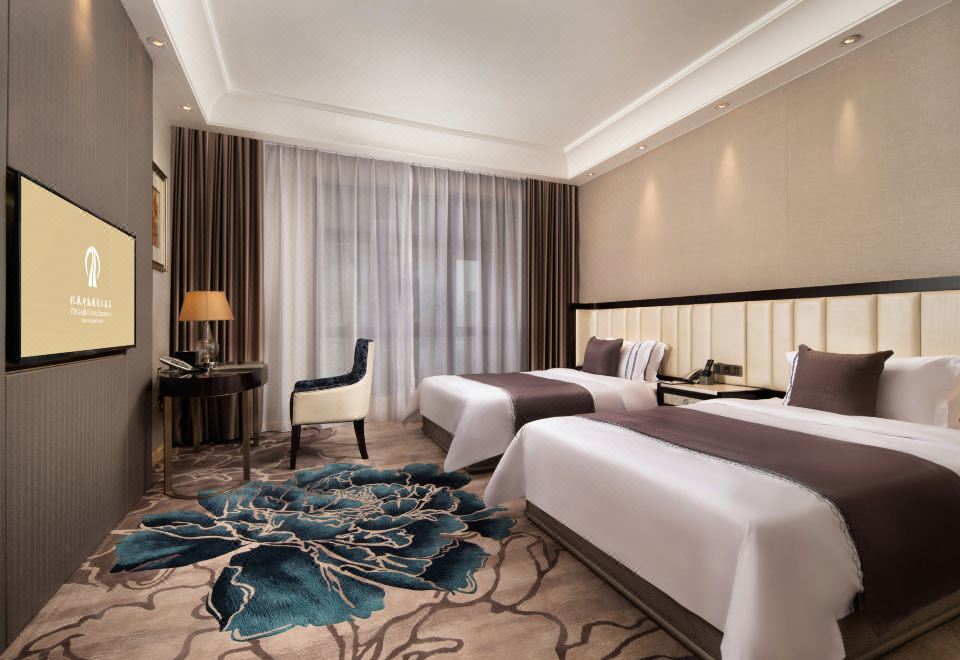 高级特惠双床房-高速WIFI-深泡浴缸-全景落地窗