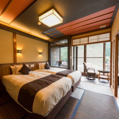 【和モダン洋室】　30平米＋専用テラス5平米 　信楽焼露天風呂 - 喫煙 リブマックスリゾート川治 クーポン