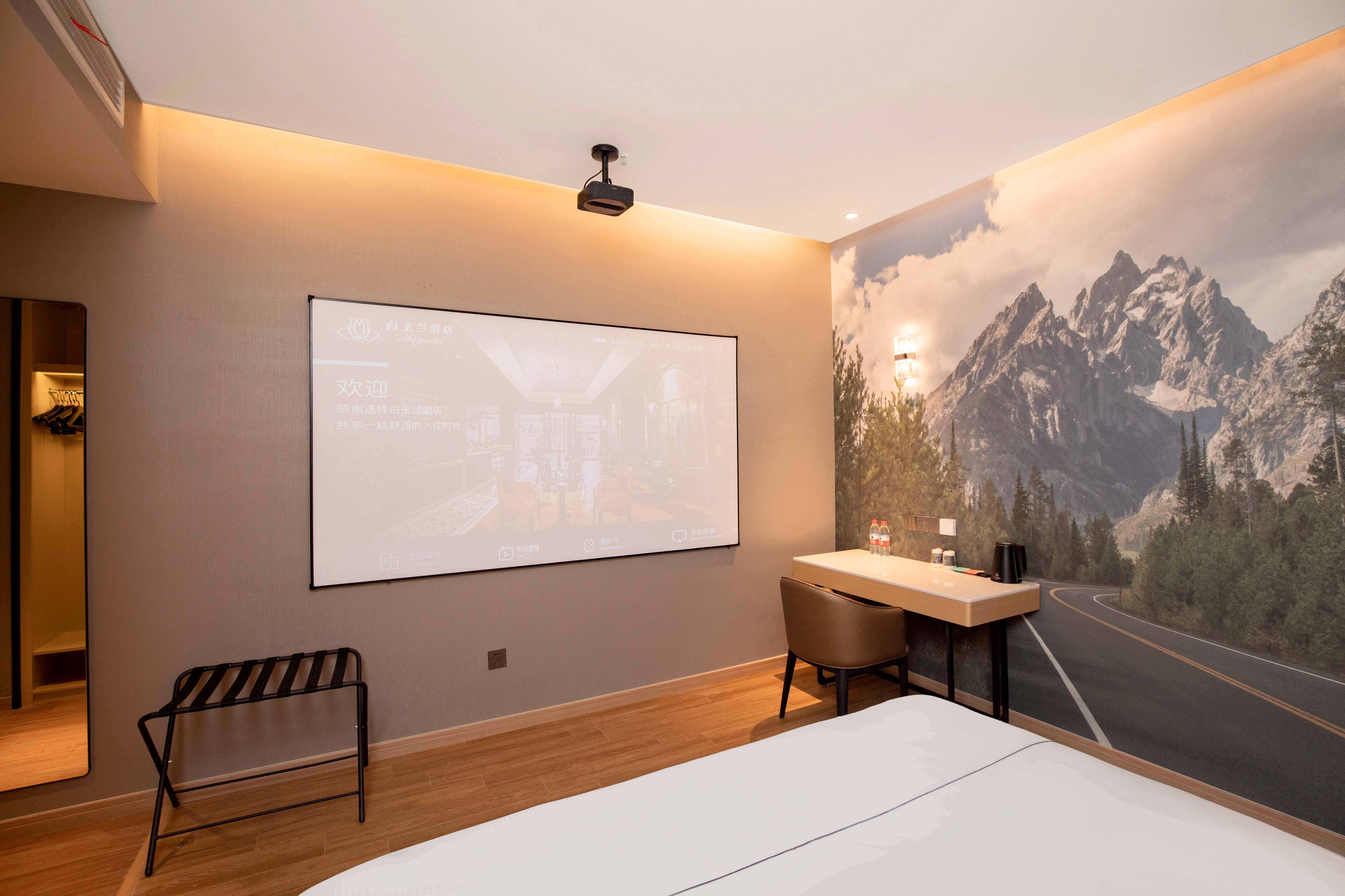 影音悦享静雅大床房【高清投影+腾讯VIP+可投屏】