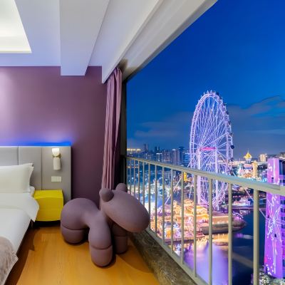 180°摩天輪觀景大床房·百寸投影+境美湖景+摩天輪景 布偶·未來公寓（佛山華僑城歡樂海岸Plus店）優惠