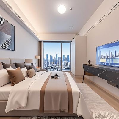 舒適大床房（自然採光+冰箱洗衣機） 榆漫居行政公寓（深圳會展中心下沙地鐵站店）優惠