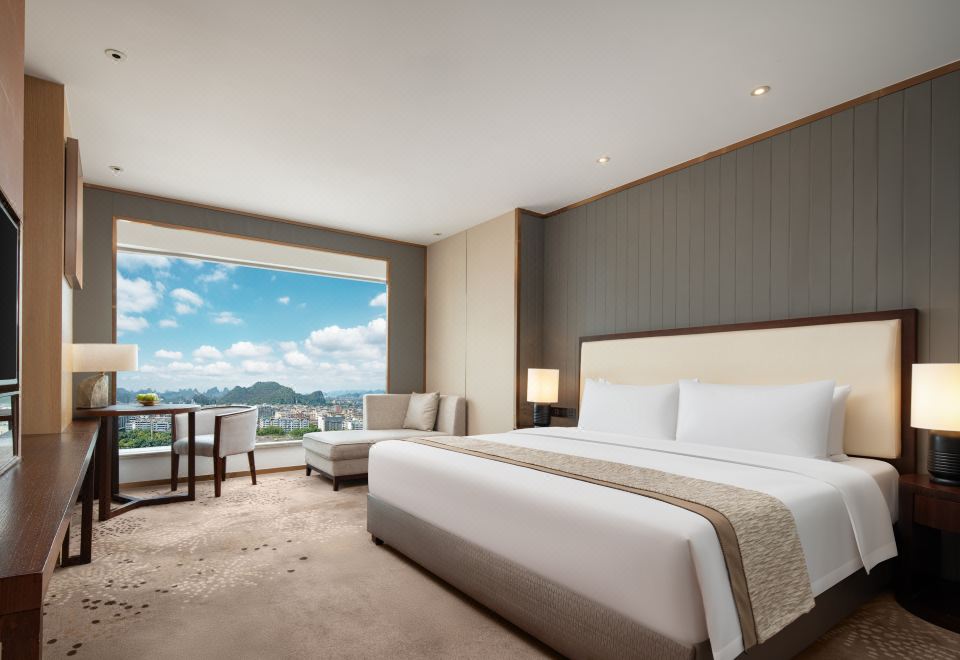 豪华大床房丨静音全景落地窗+放空躺椅+金可儿甜梦之床