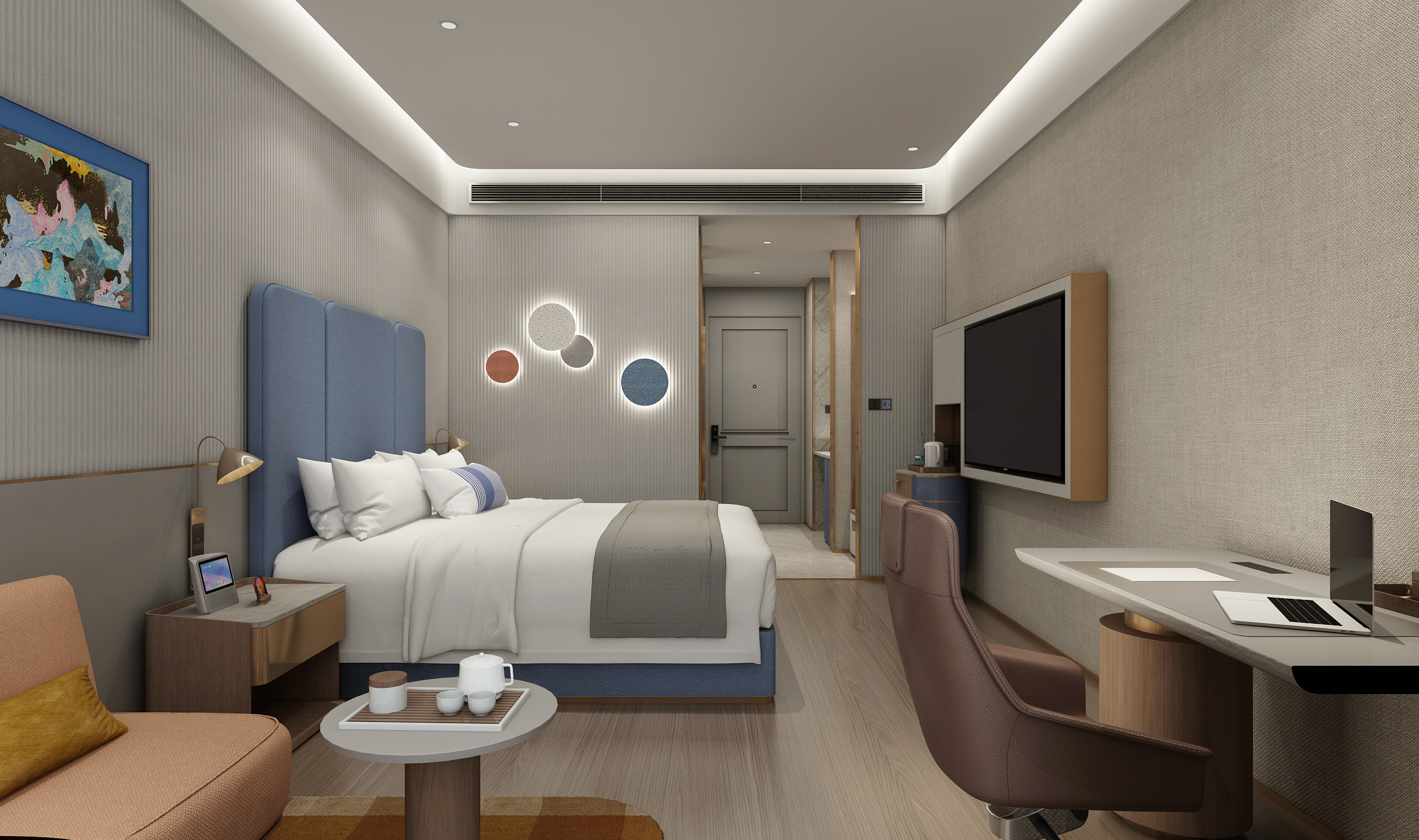 兰逸经典大床房（全屋智能客控+高空城景+茶台品茗）