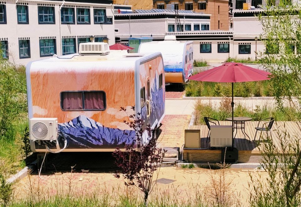 Pingcuo kangsang Everest base camp oxygen rich HotelOxygen Diffusion, Camping Star Gazing Twin Bed Rv (Scenic View Terrace + Sunshade)