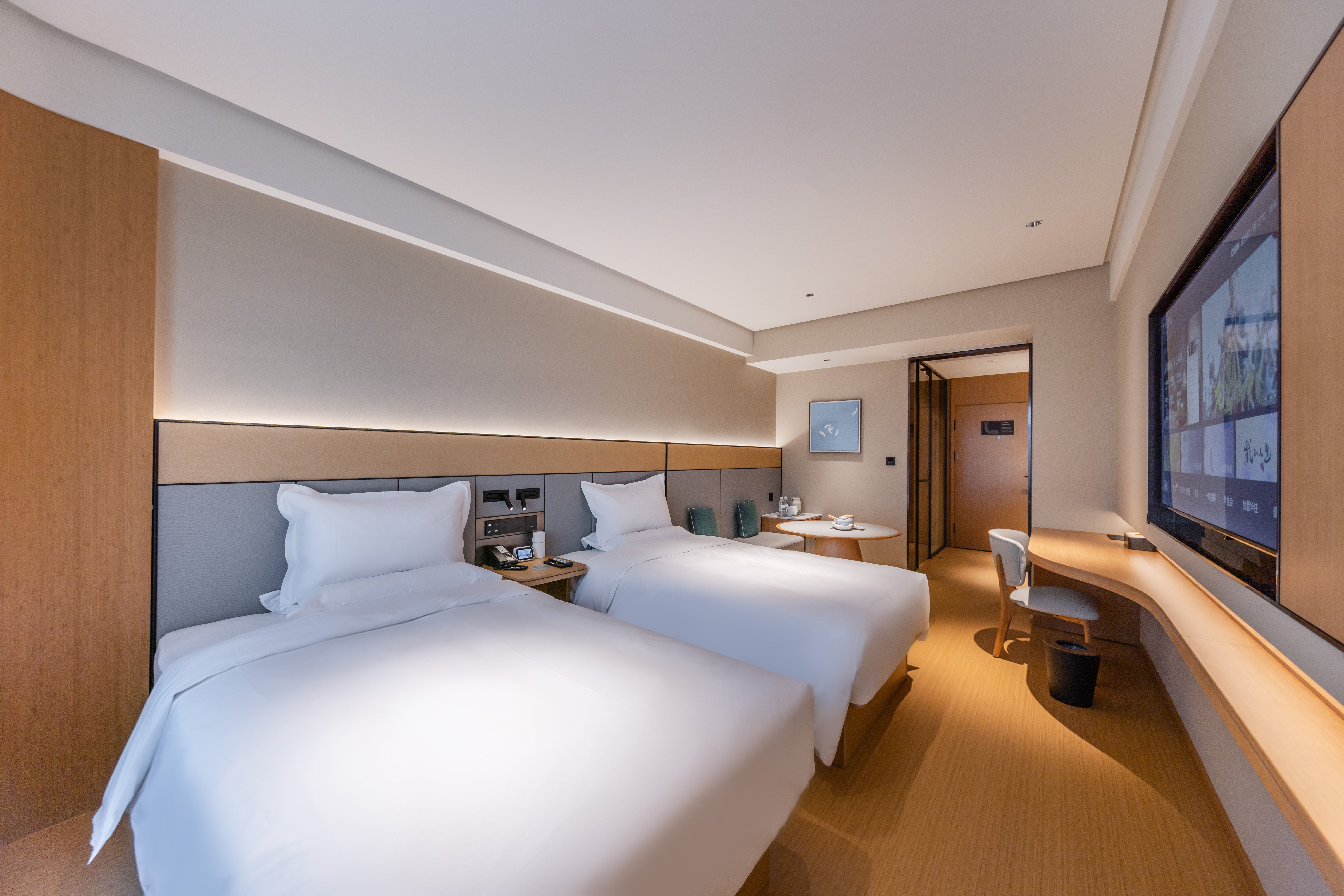 高级双床房【投屏电视+迷你冰箱+休闲茶具+品牌洗护】