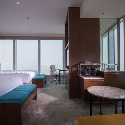 普通樓層 高級轉角雙床房（觀景浴室） 禁菸 大阪萬豪飯店優惠