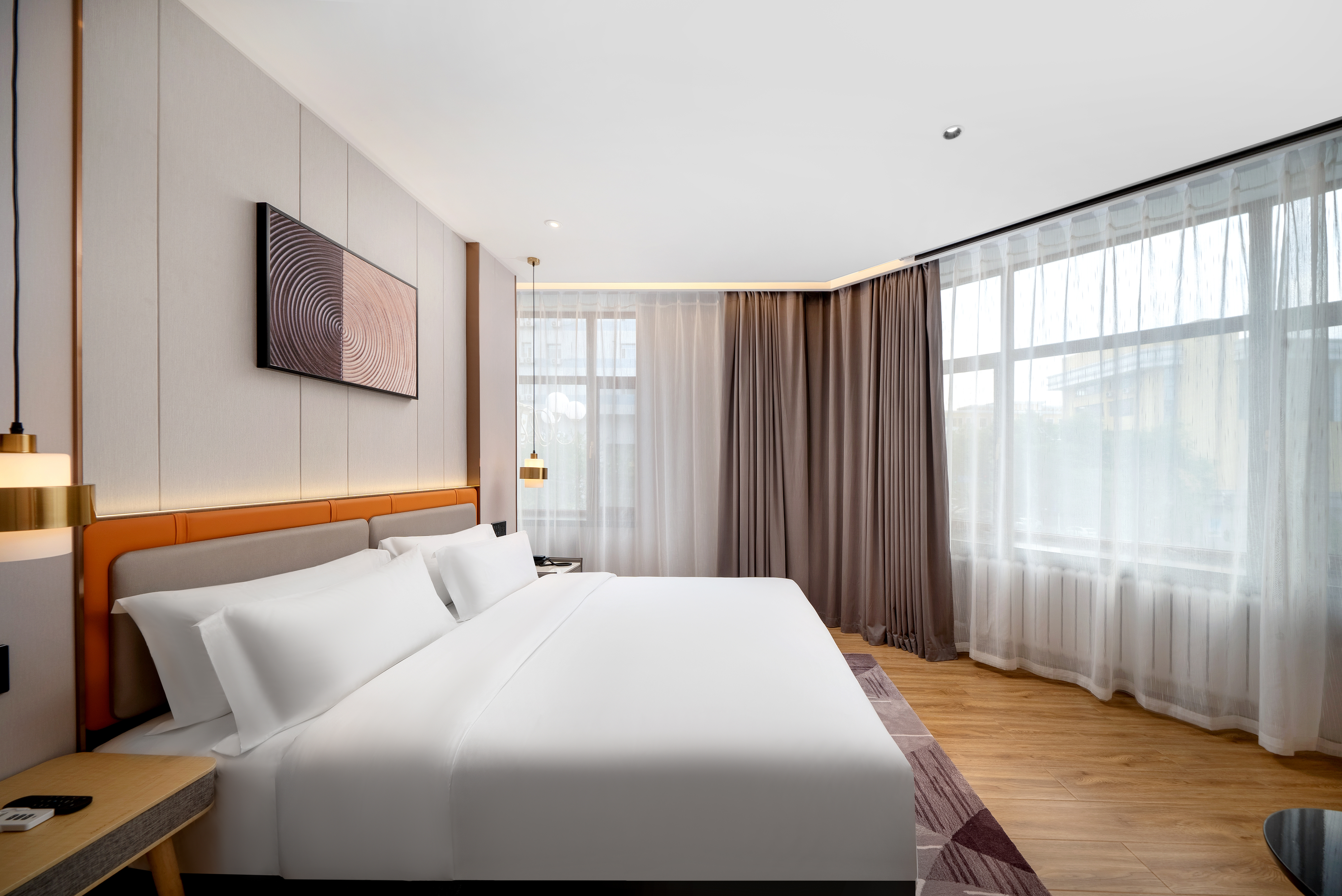 ZMAX Manxi Hotel (Harbin Central Street Sophia Church Store)一张床XL 影音