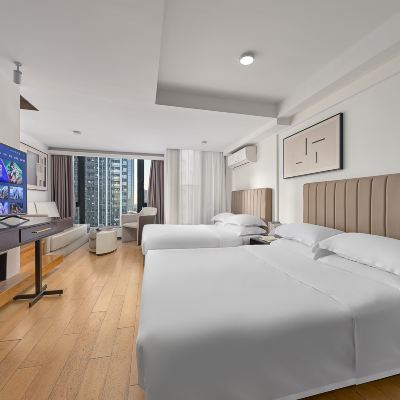 Loft家庭親子四床套房·港客推薦（高空夜景+私享冰箱洗衣機+樓下大型商超+燕南/科學館地鐵站+福田華強北·會展中心） 鉑瑞斯行政公寓（深圳華強北店）優惠