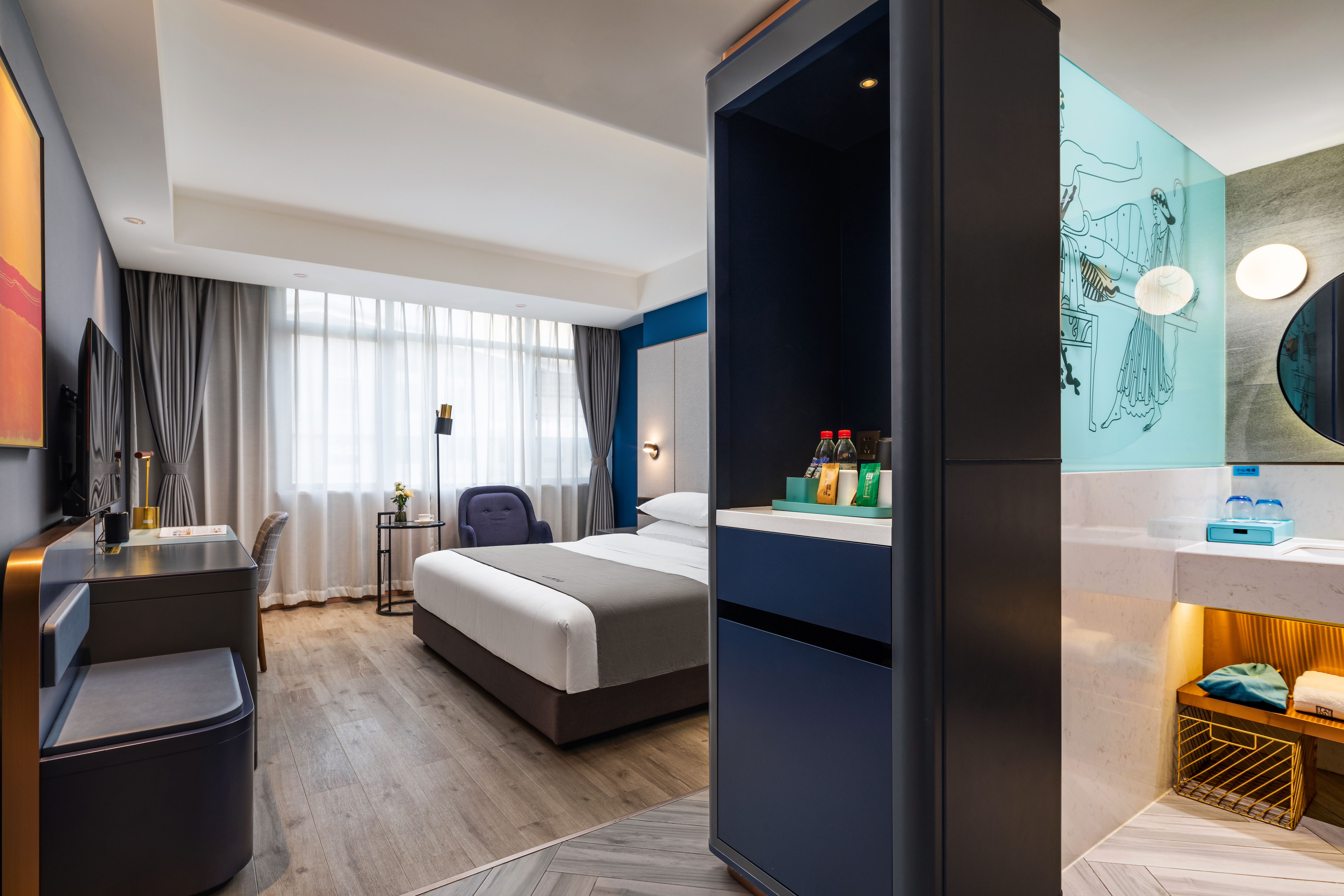 兰艺智能大床房丨零压枕+金可儿床垫深睡无忧