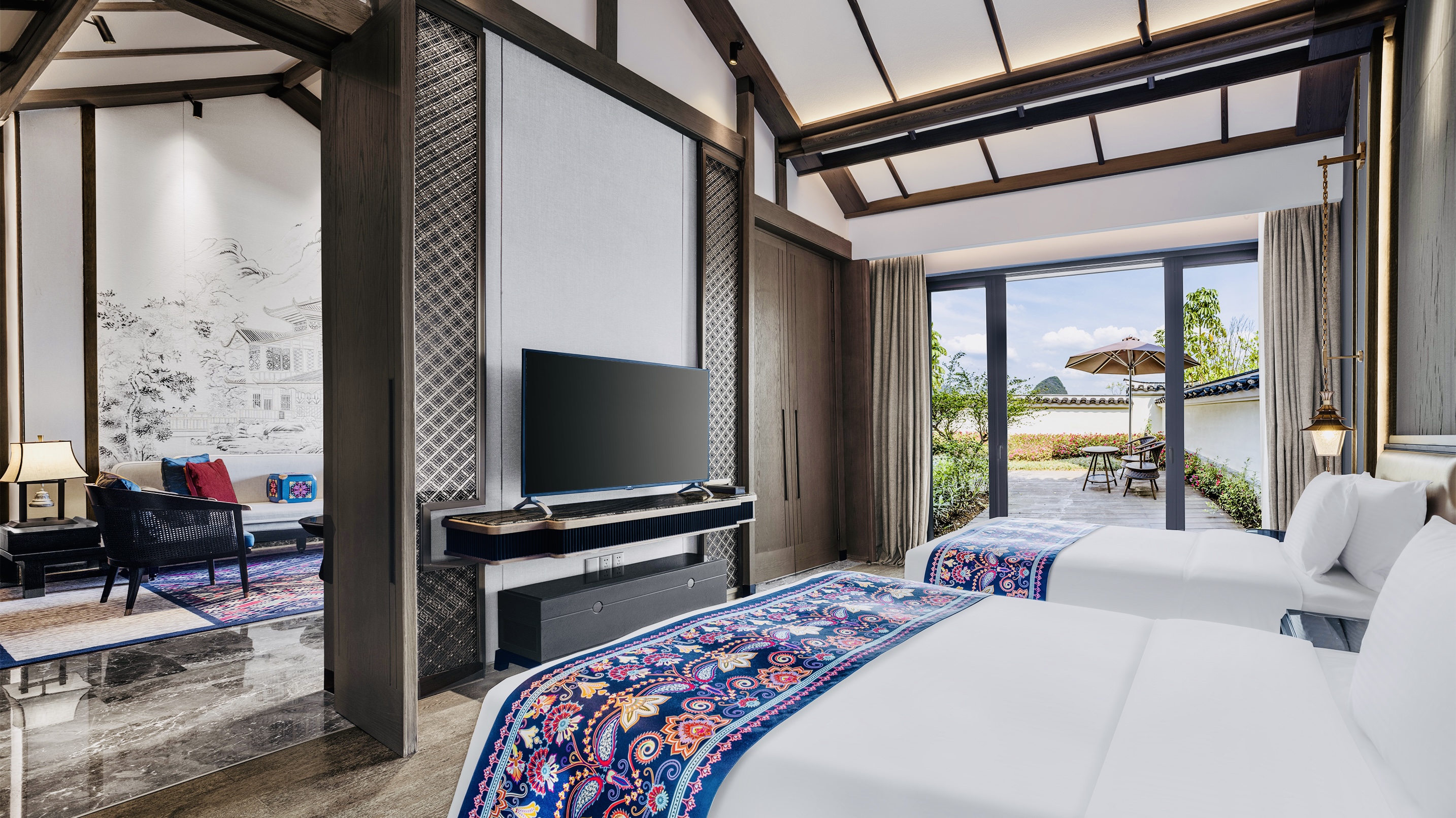 庭院露台双床单卧别墅