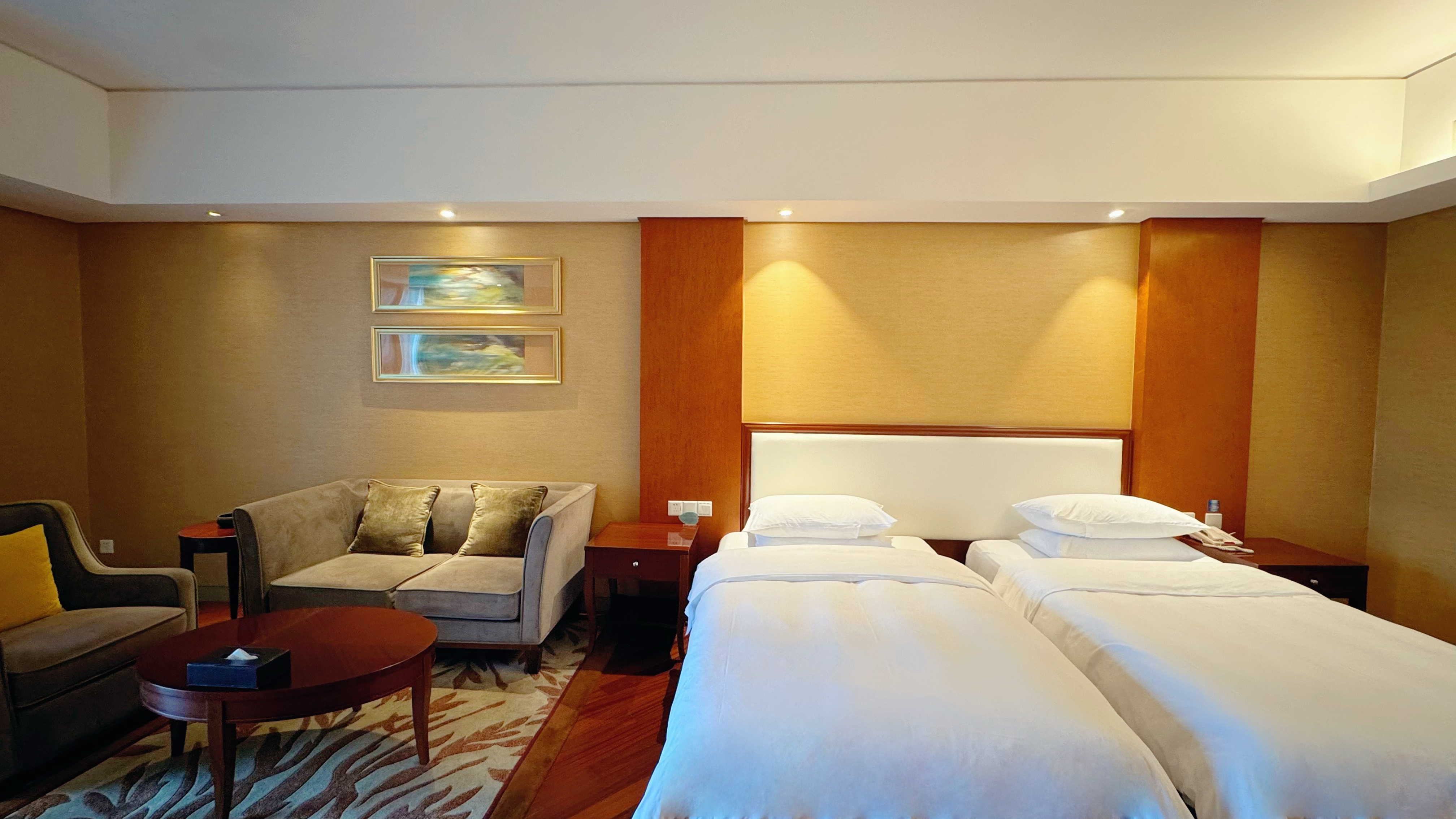 落地窗湖景双床房