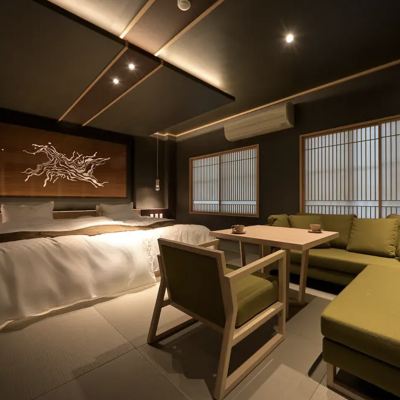 （栗）大きなツインベッドの和洋室 四万温泉 時わすれの宿 佳元 クーポン