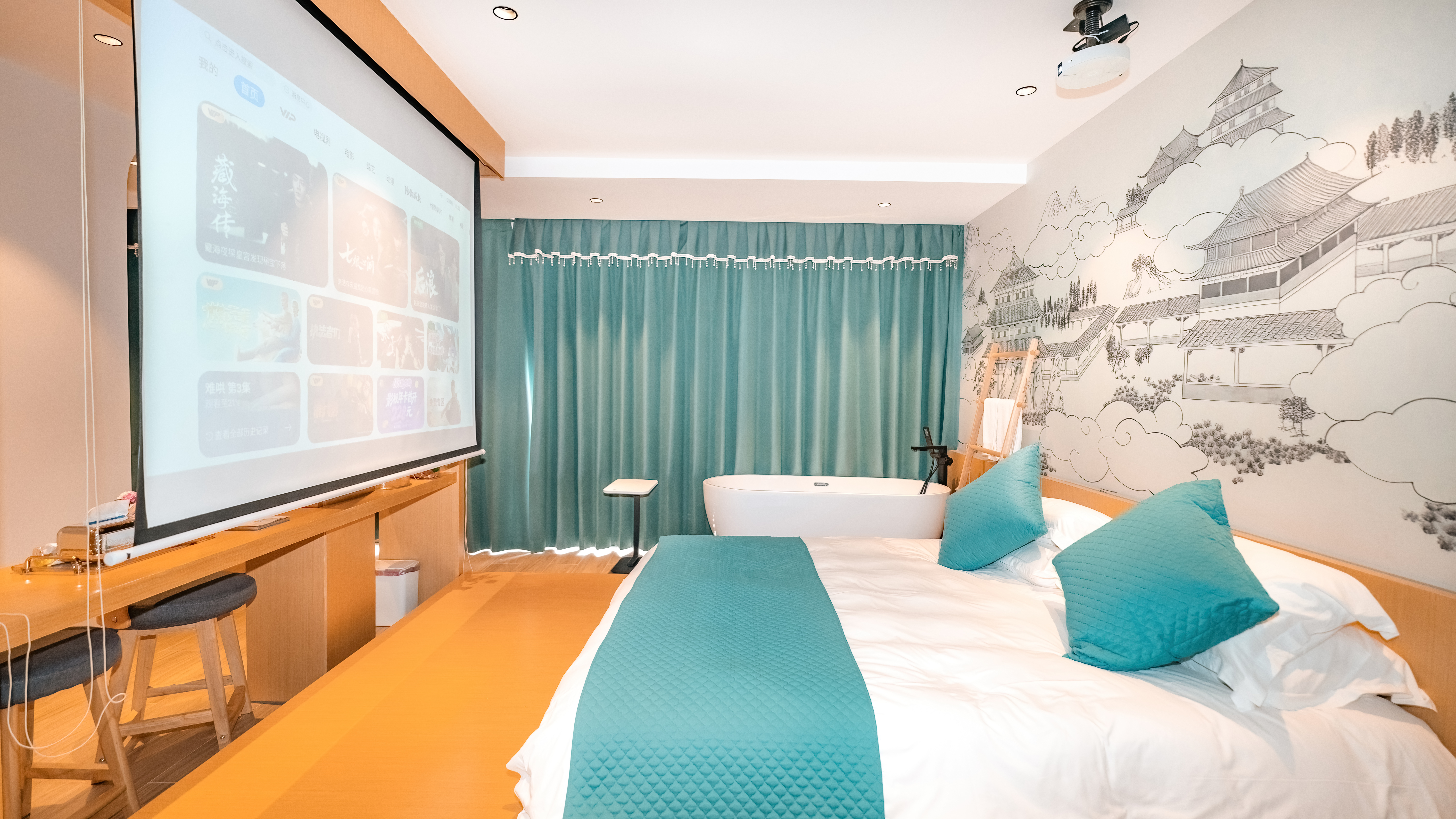 Shengsi qing yu jing house香橙鱼·海景投影浴缸套房