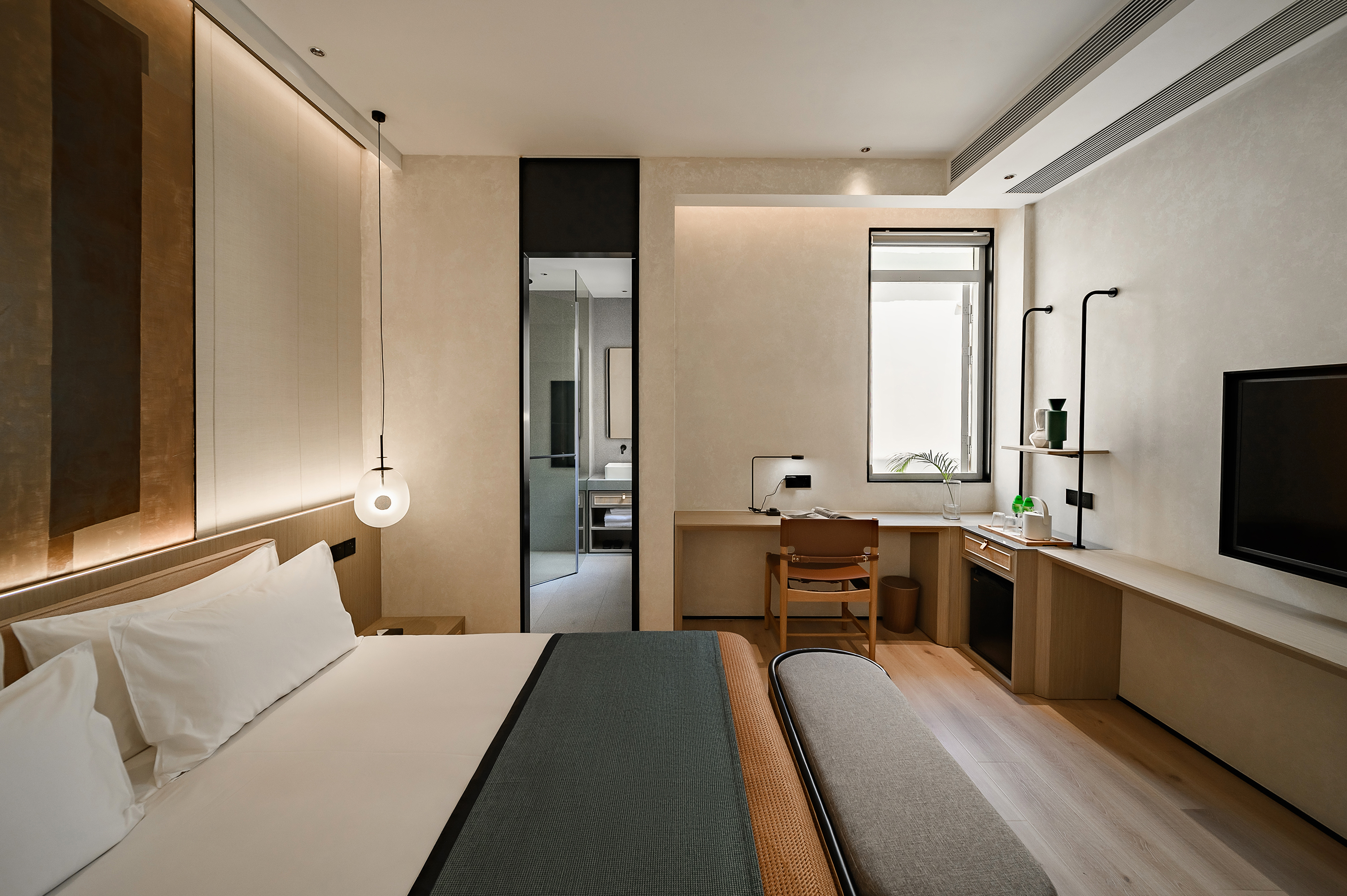 榄夕·阳光大床房｜乾湿分离+解压记忆棉枕头+助眠套装