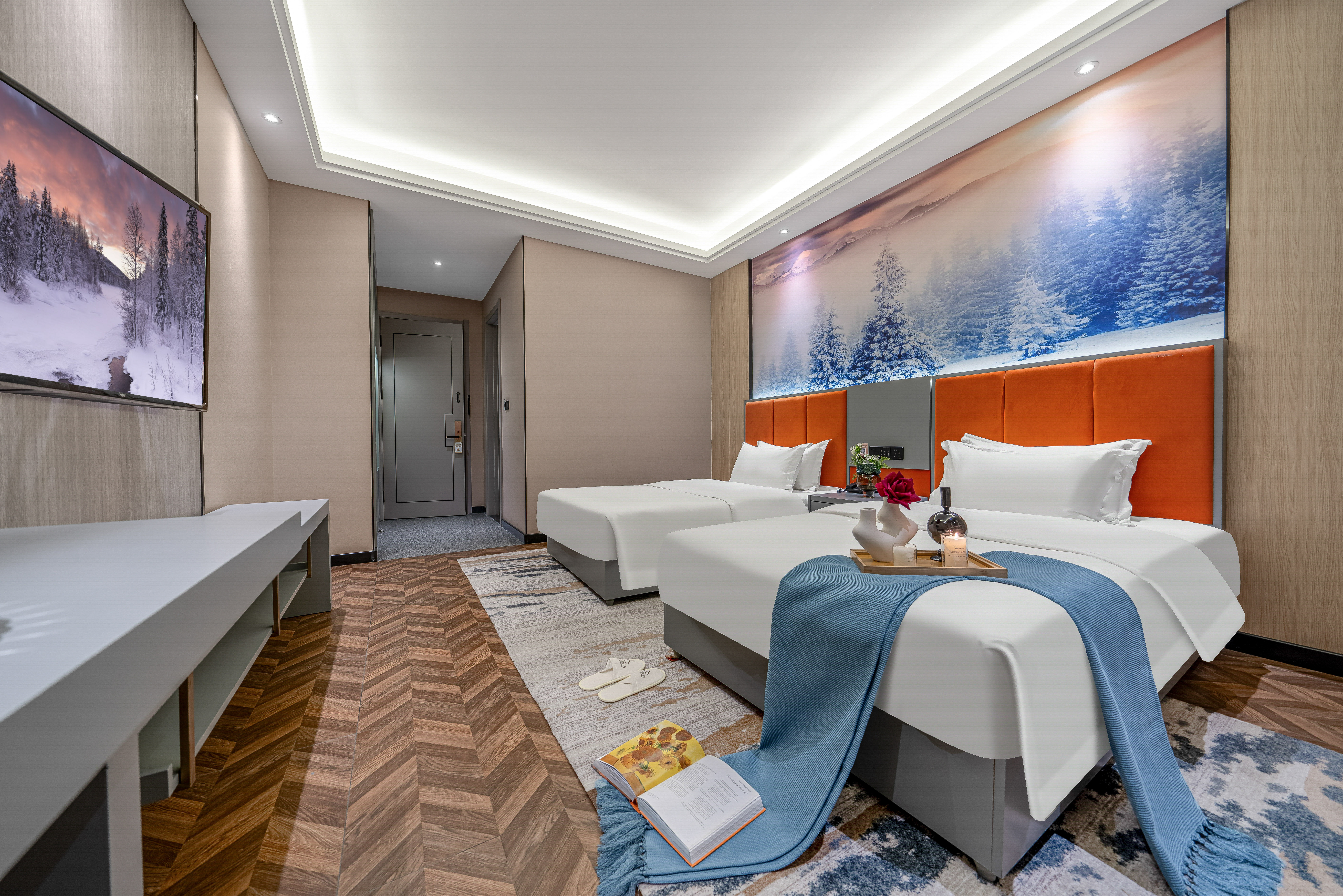 雅致双床房【智能马桶+腿足按摩器+80织抗菌亲肤布草】