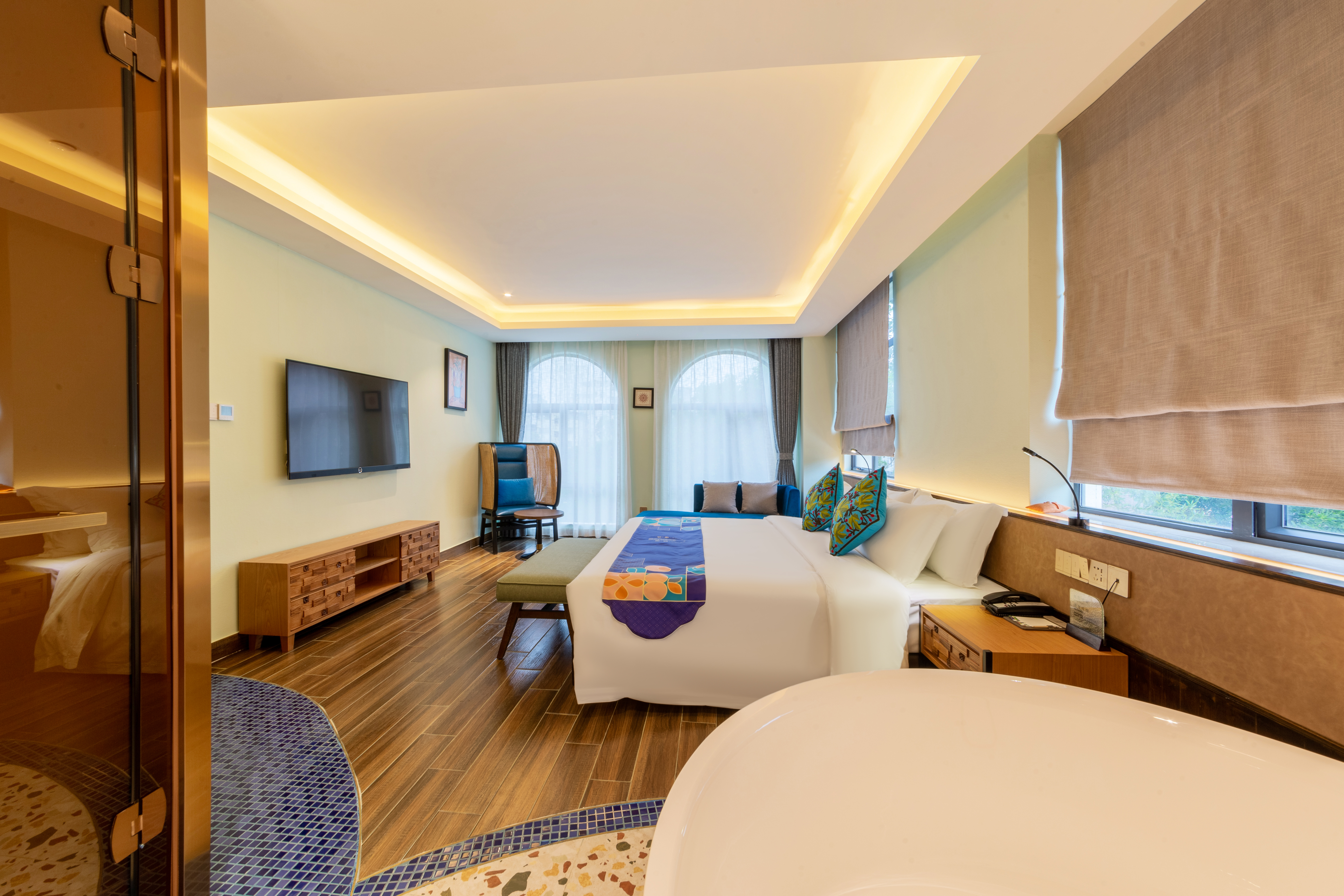 Overseas Chinese Town Nanyang Inn (Gankeng Ancient Town Shop)Dian · Private Hot Spring Grand Suite (One-Bedroom & One-Living Room + Private Hot Spring + Party Space + Hakka Nostalgic Longing)