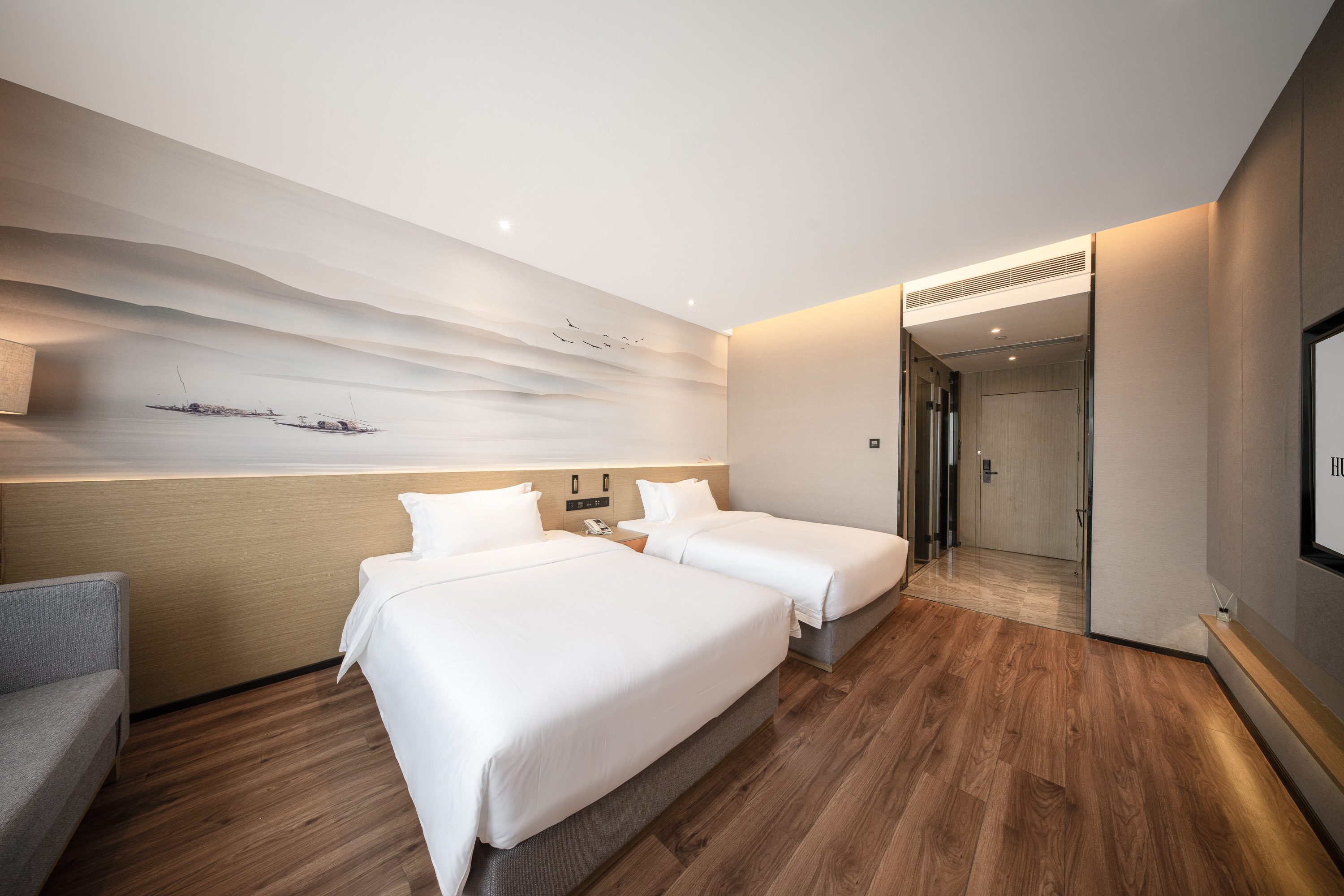 云端城景悦心双床房〔闽南茶具+休息沙发+智能客控+乾湿分离〕