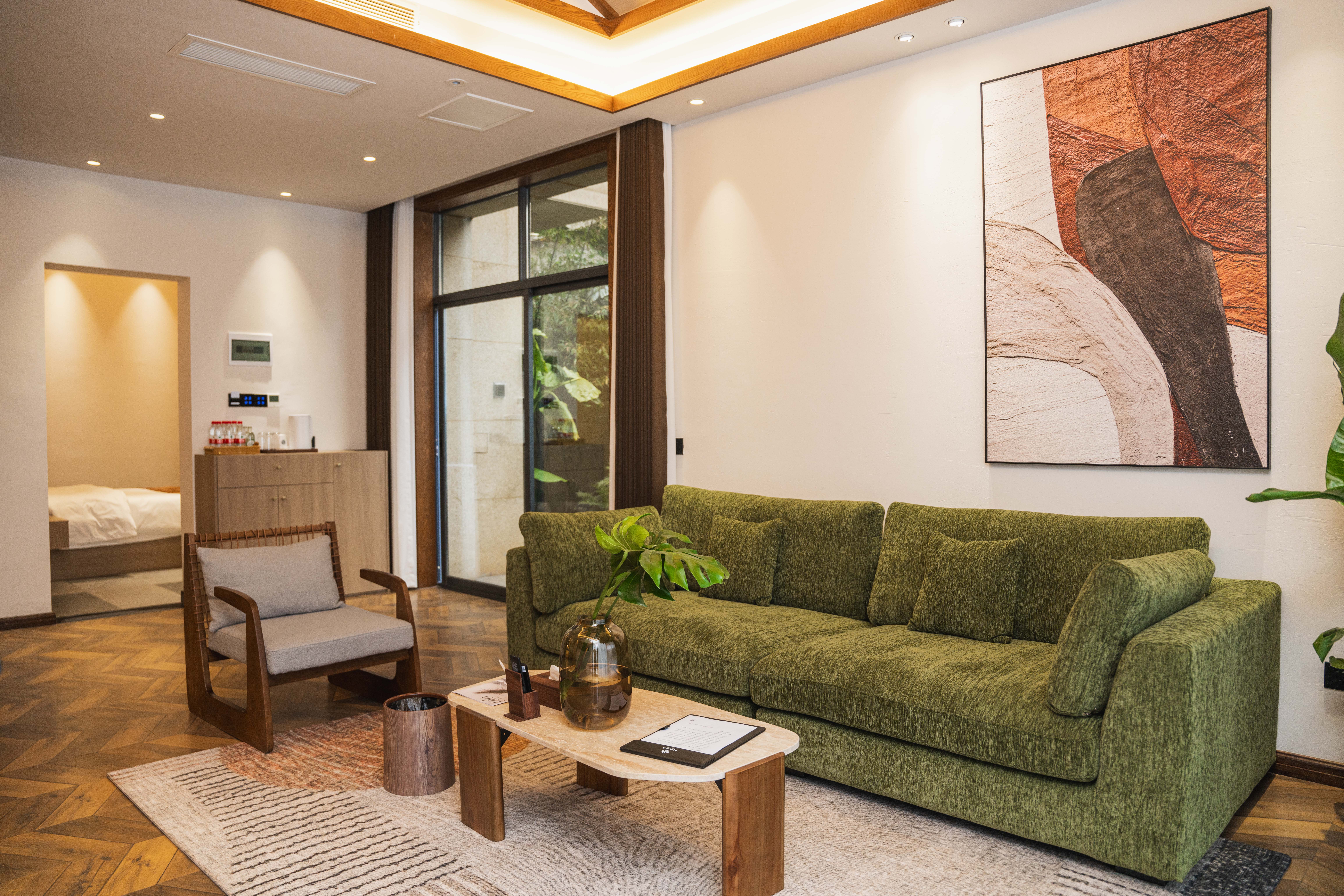 棲庭·趣野私湯雙床房「庭院私湯+大落地窗+無限放水」