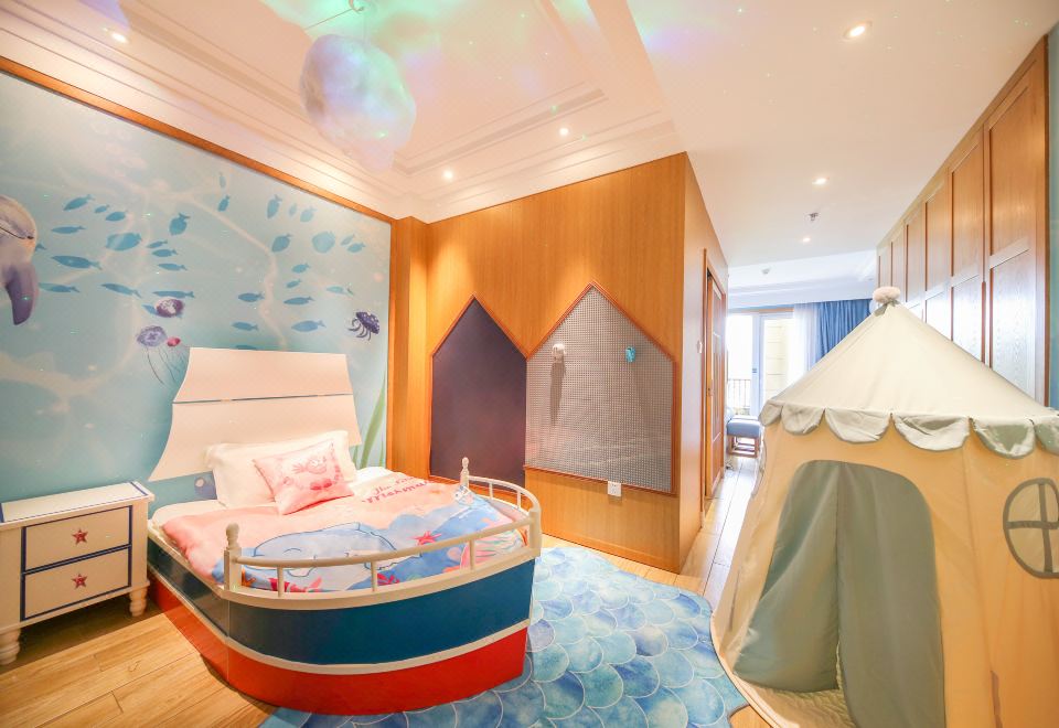 海洋主題舒適園景家庭房