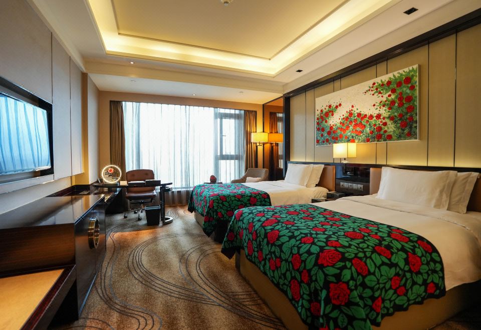 玫瑰主题行政双床房