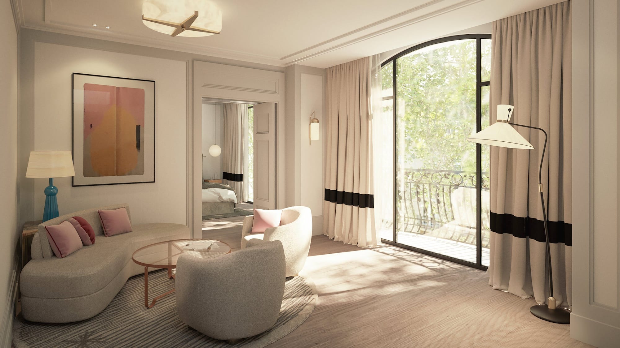 带阳台的收藏特大床套房