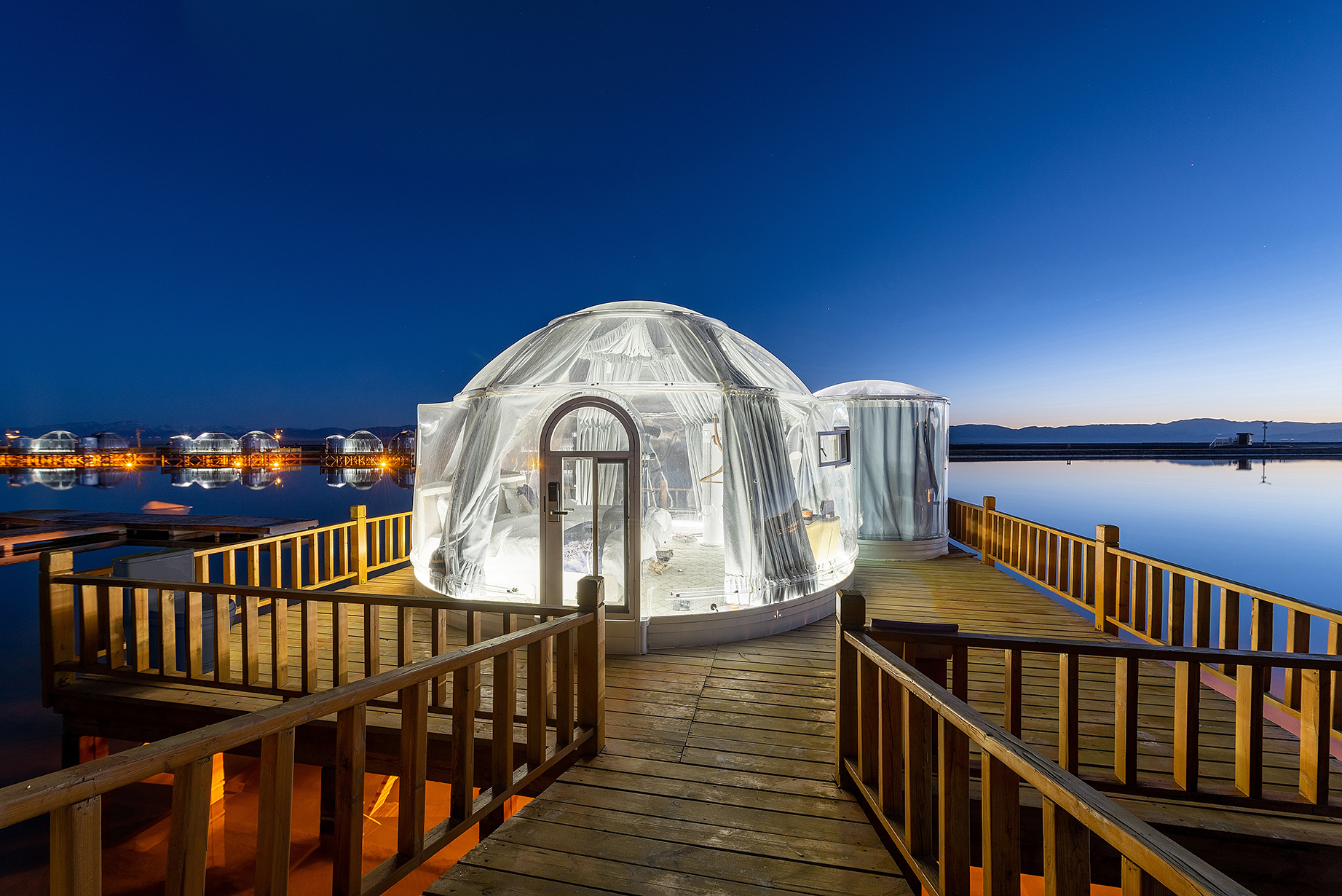 星河枕梦|泡泡屋双床房-透明星空顶+观景望远镜