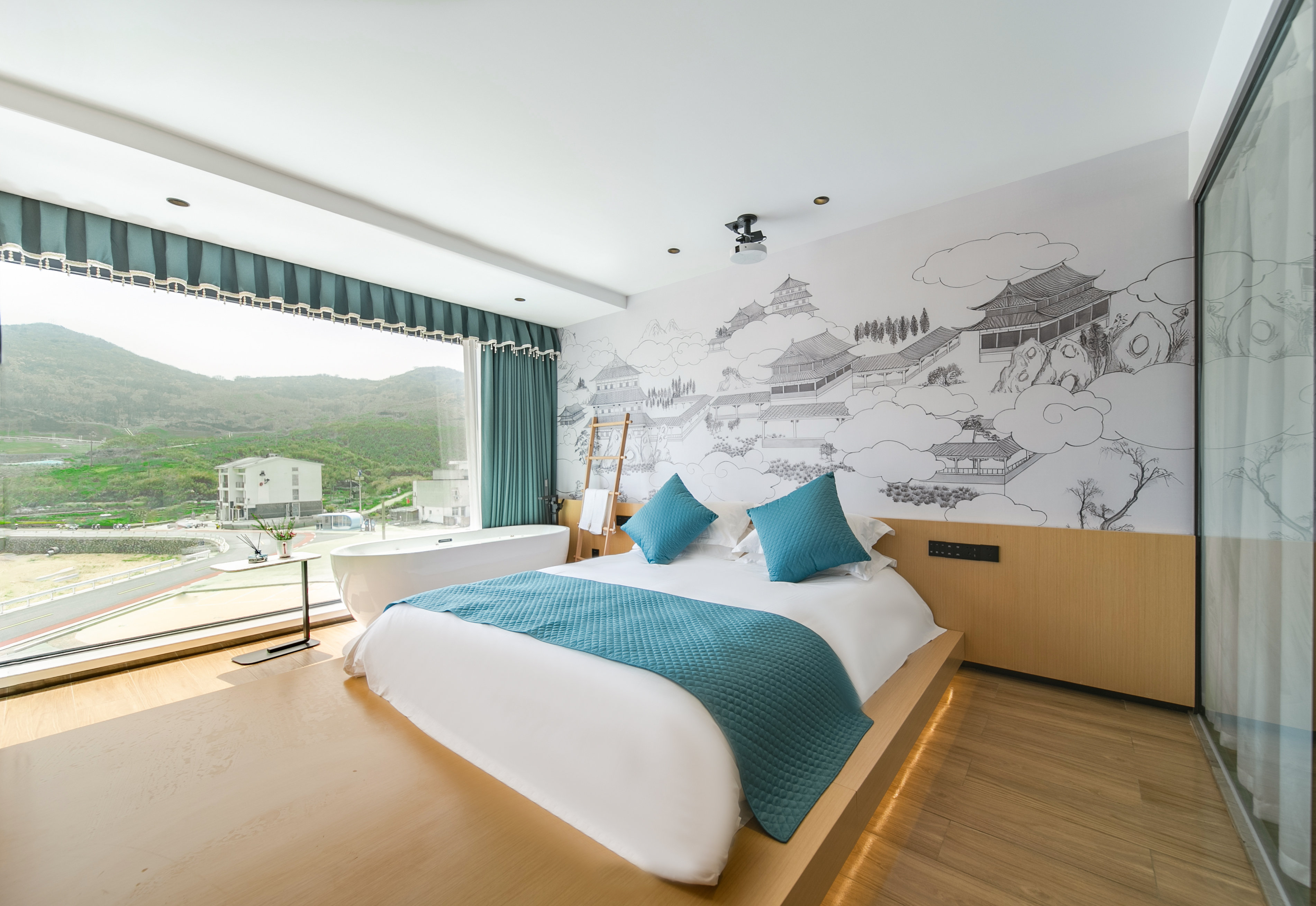 Shengsi qing yu jing house香橙鱼·海景投影浴缸套房