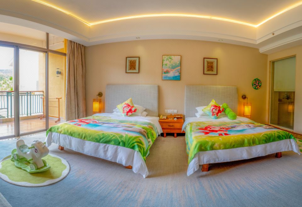 鲤跃龙门森景亲子双床房-AI智能桌游-地投游戏