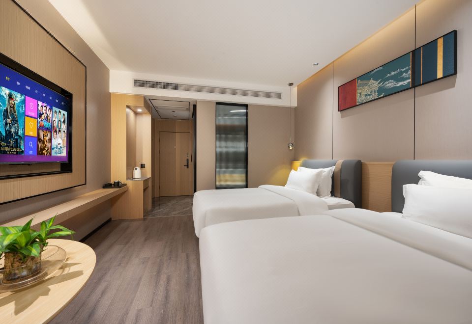 虔景·豪华智能双床房【遮光窗帘+智能语音小度+舒心】