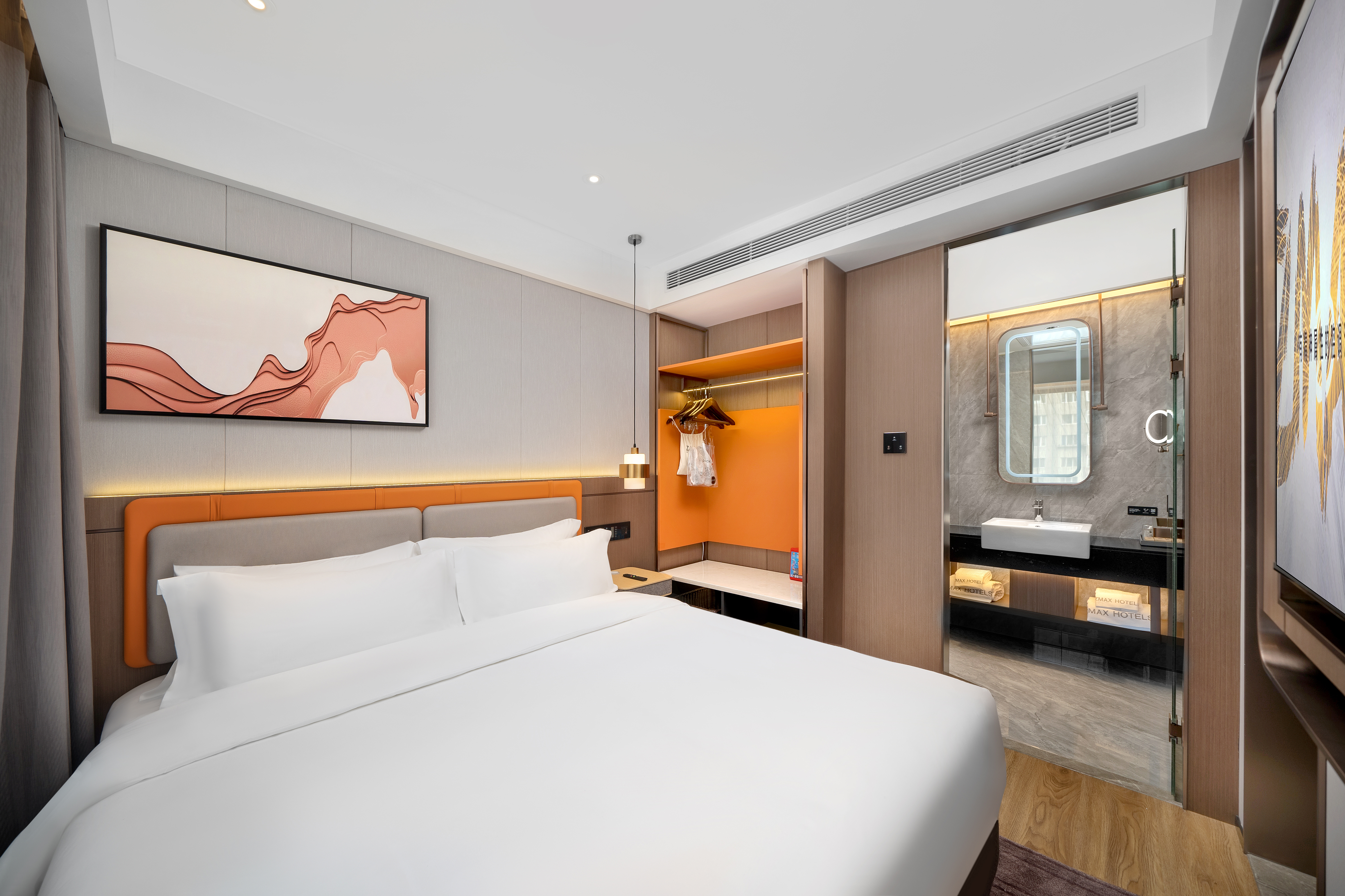 ZMAX Manxi Hotel (Harbin Central Street Sophia Church Store)有个客厅 XL（智能语音操控）