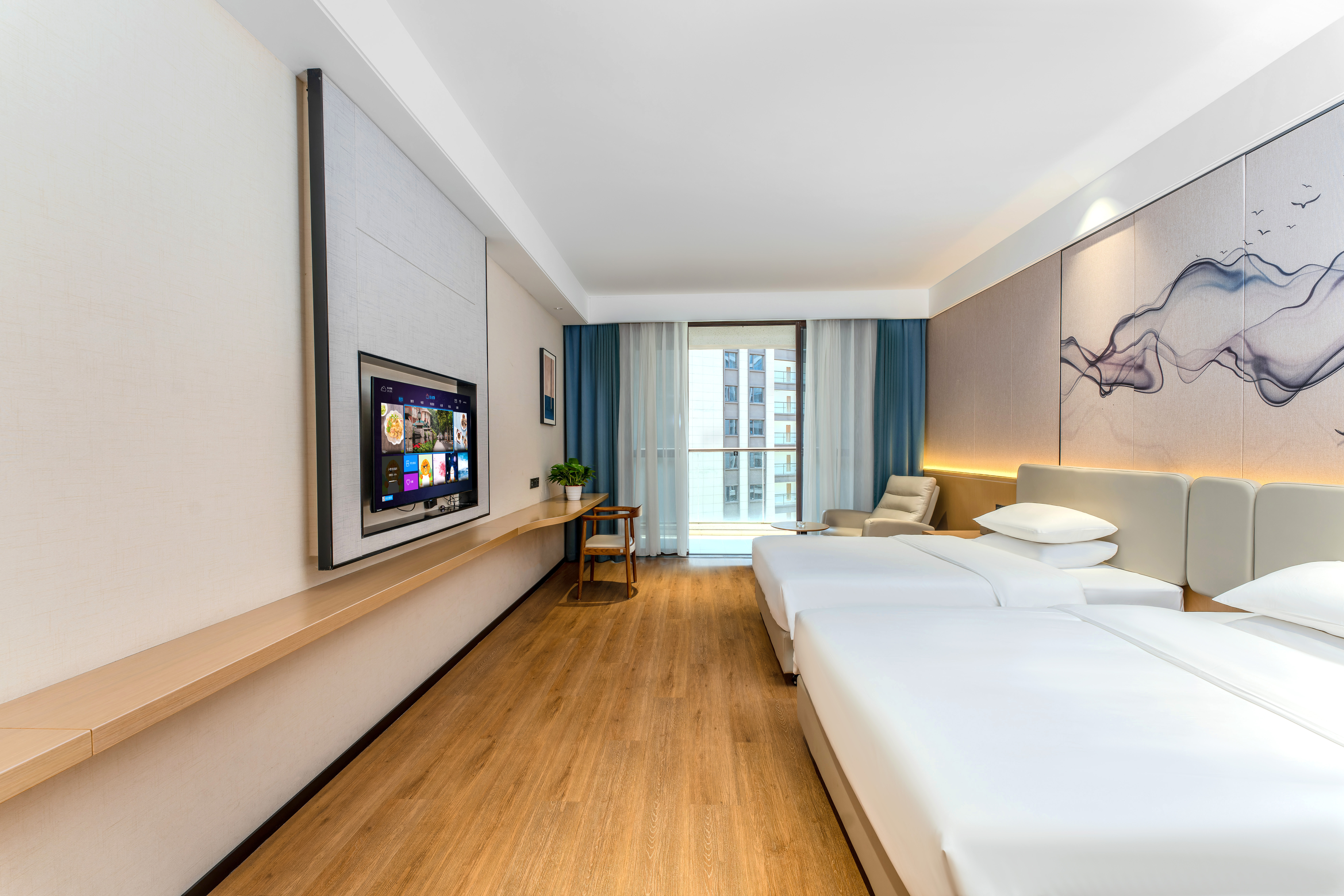 曼享高级双床房（迷你冰箱+阳光露台）