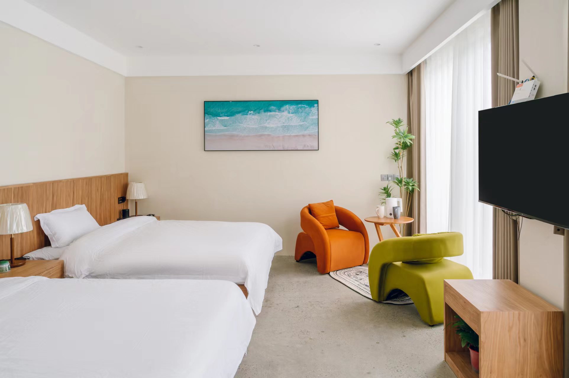 全景观露台双床房