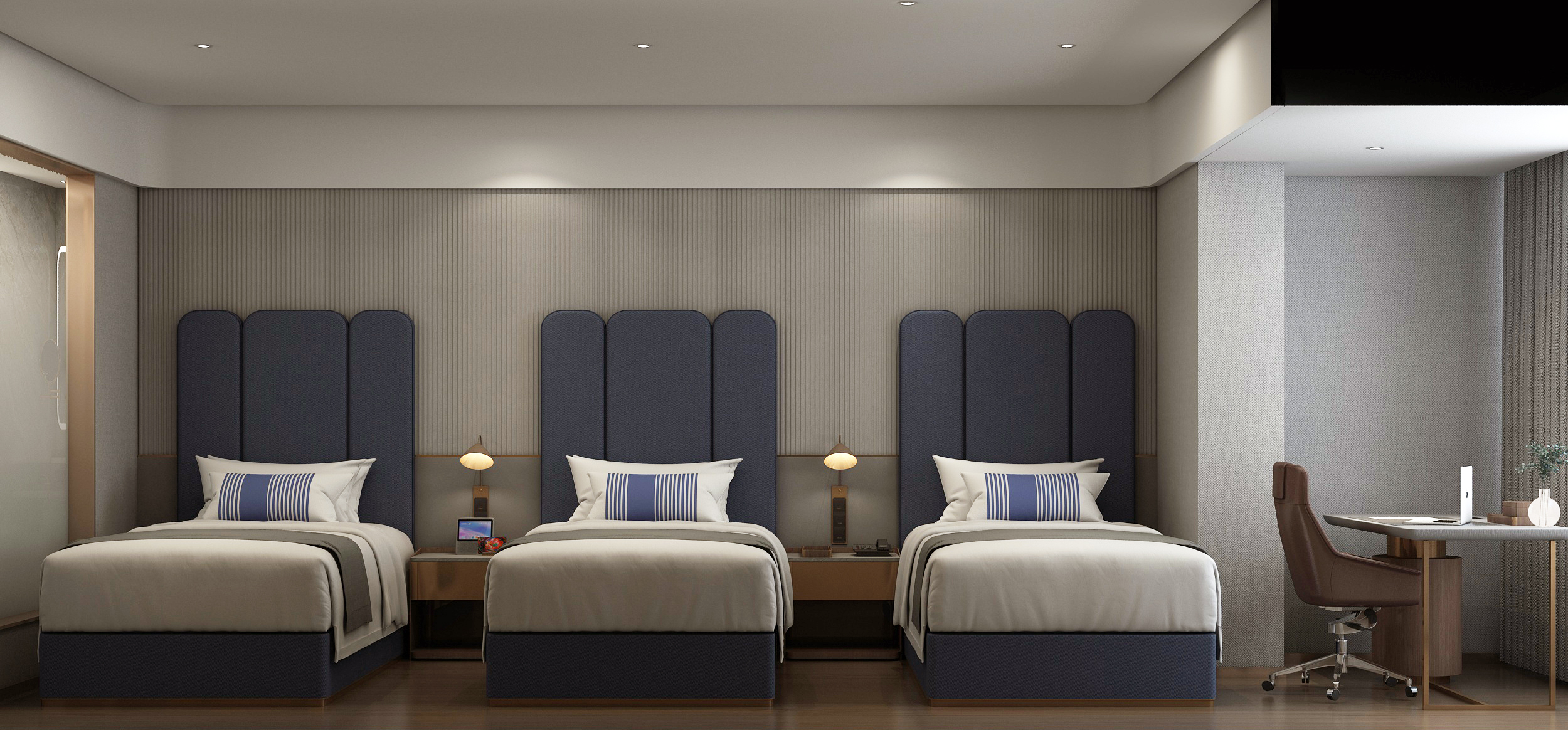 兰艺豪华三人房（全屋智能语音控制+高空城景+会客厅）