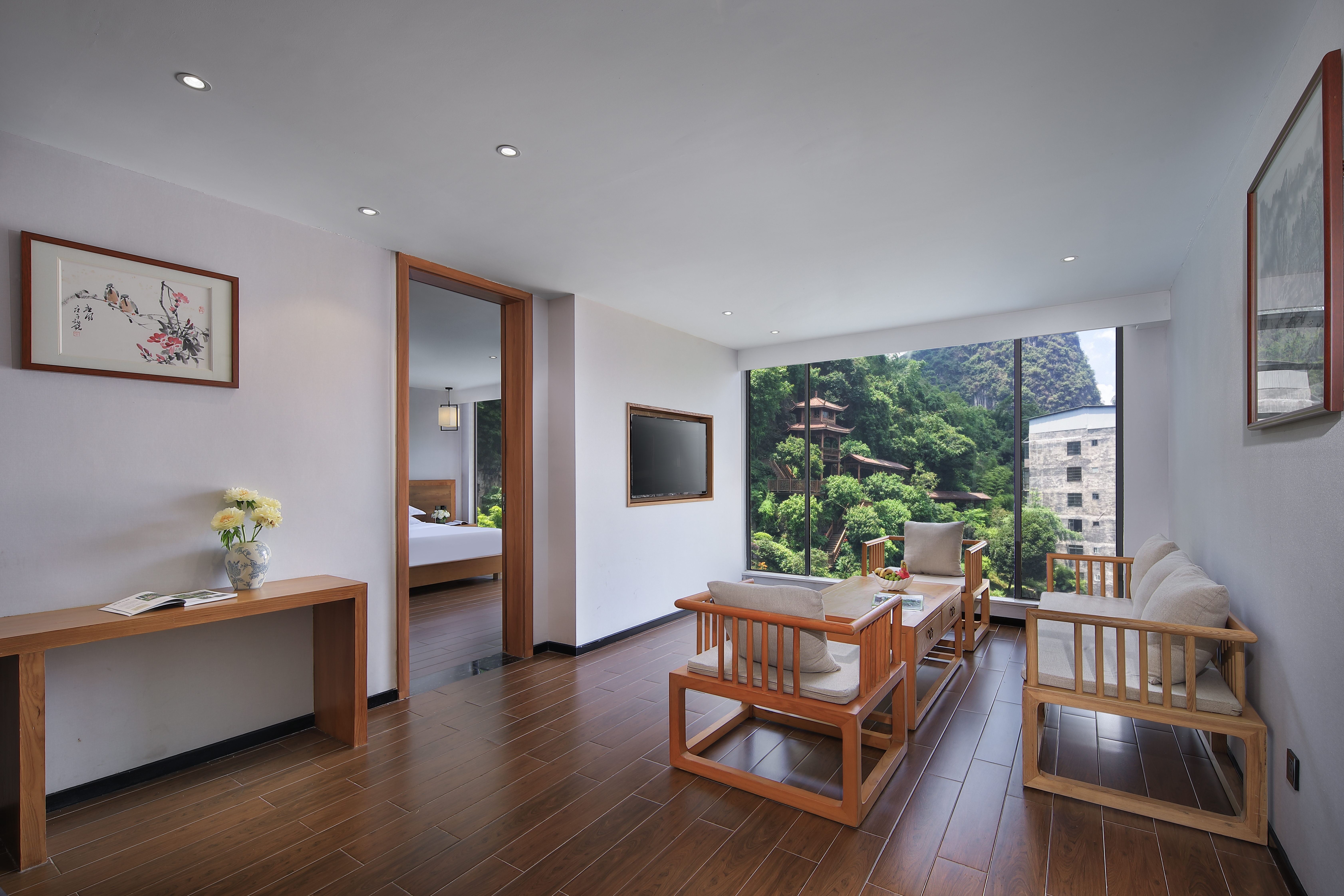 Xianchuang Hotel浴缸山景套房+俯瞰园林+minibar+小冰箱+舒适浴袍