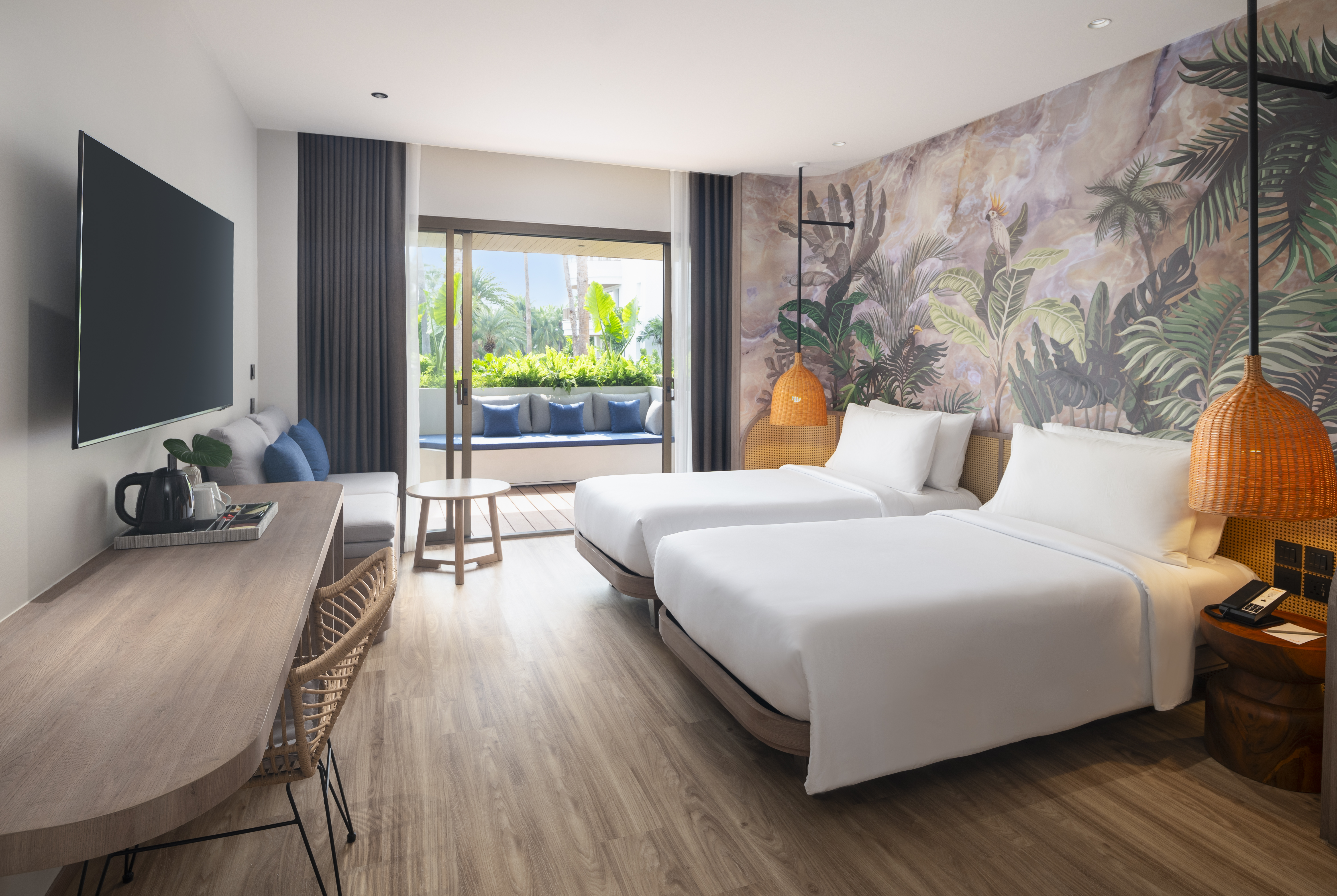 豪华双床房带阳台