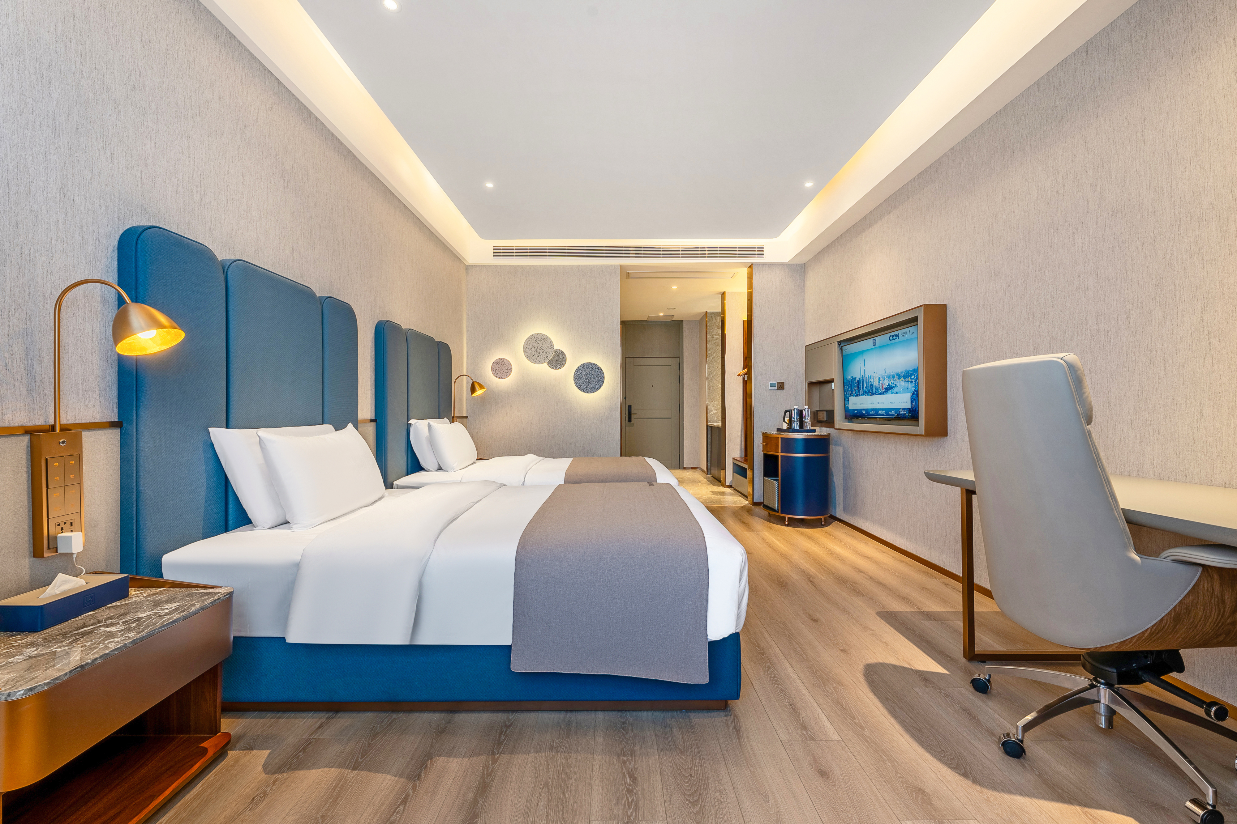 兰逸豪华双床房（智能客控+金可儿床垫+舒适办公桌）