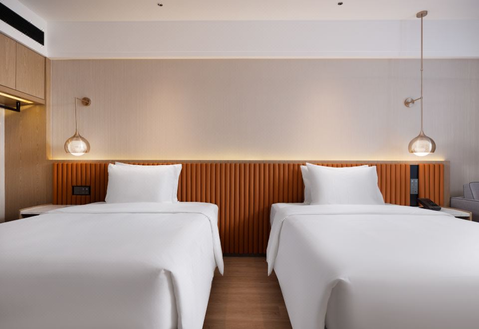 豪華花園海景雙床房（獨立觀海陽台+小冰箱）